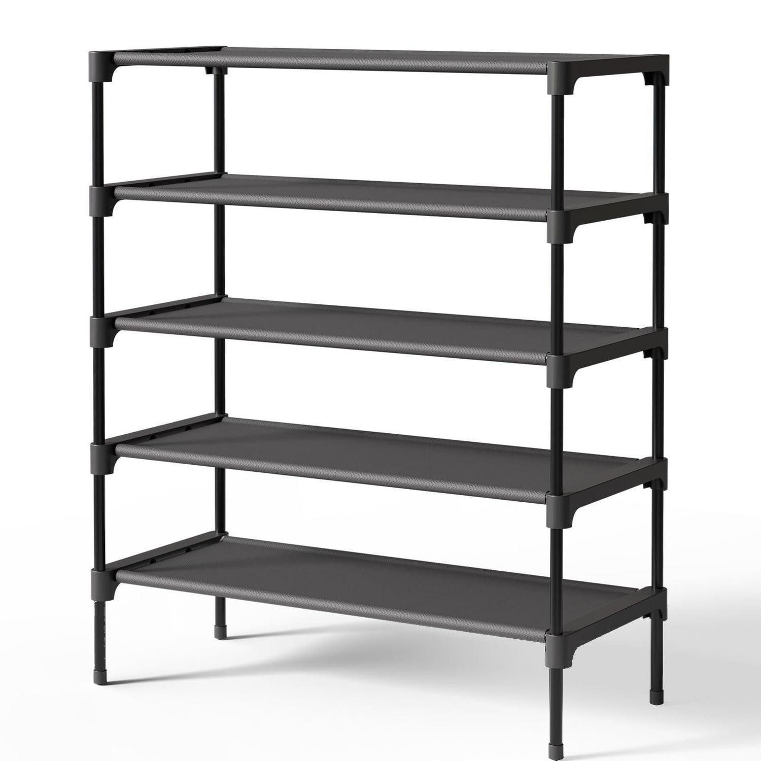 LuxusKollektion Schuhregal Schuhregal Eingang, Stapelbar, Schwarz, 70x30x78cm, 1-tlg.