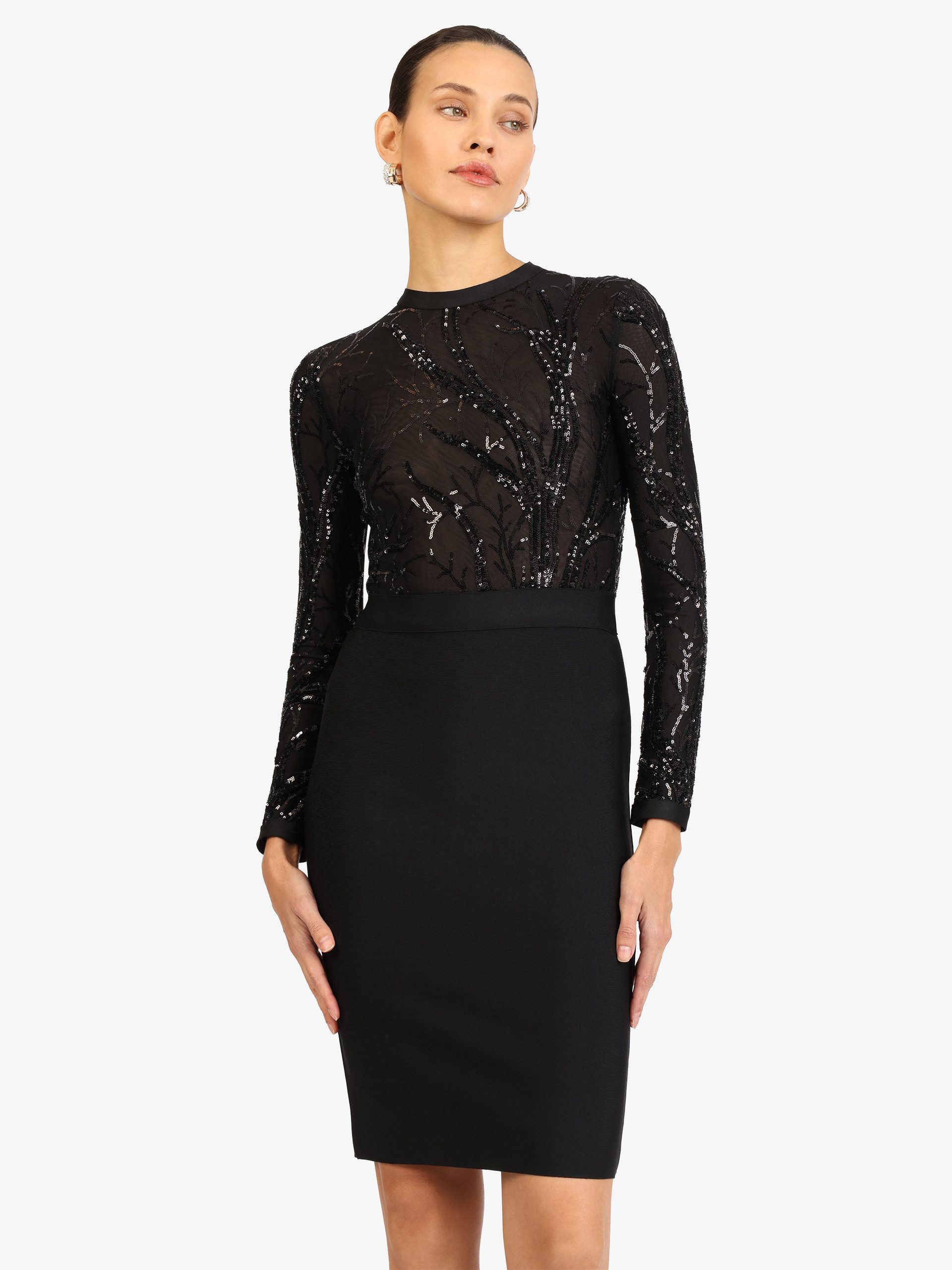 Kraimod Abendkleid mit Pailletten-Oberteil