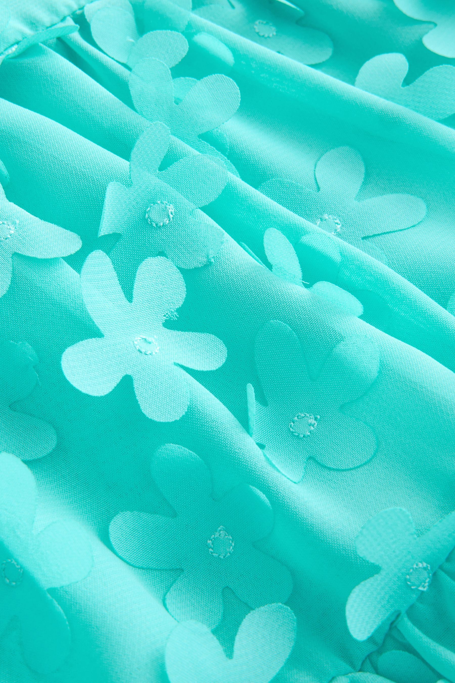 Next Tüllkleid Kurzärmeliges Kleid mit 3D-Blumendetails günstig online kaufen