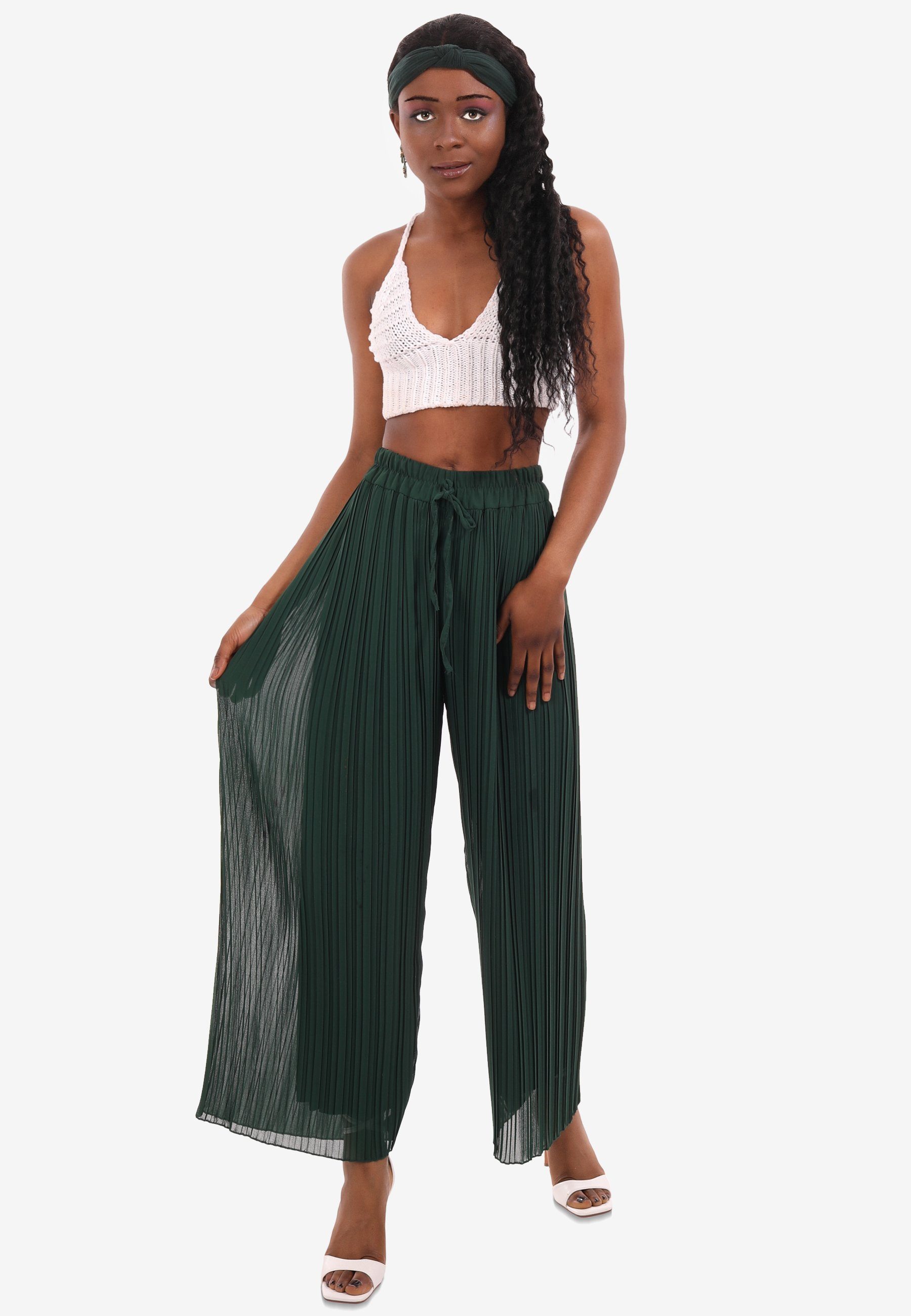 YC Fashion & Style Marlene-Hose Plissee Hose in Schlupfform in Unifarbe