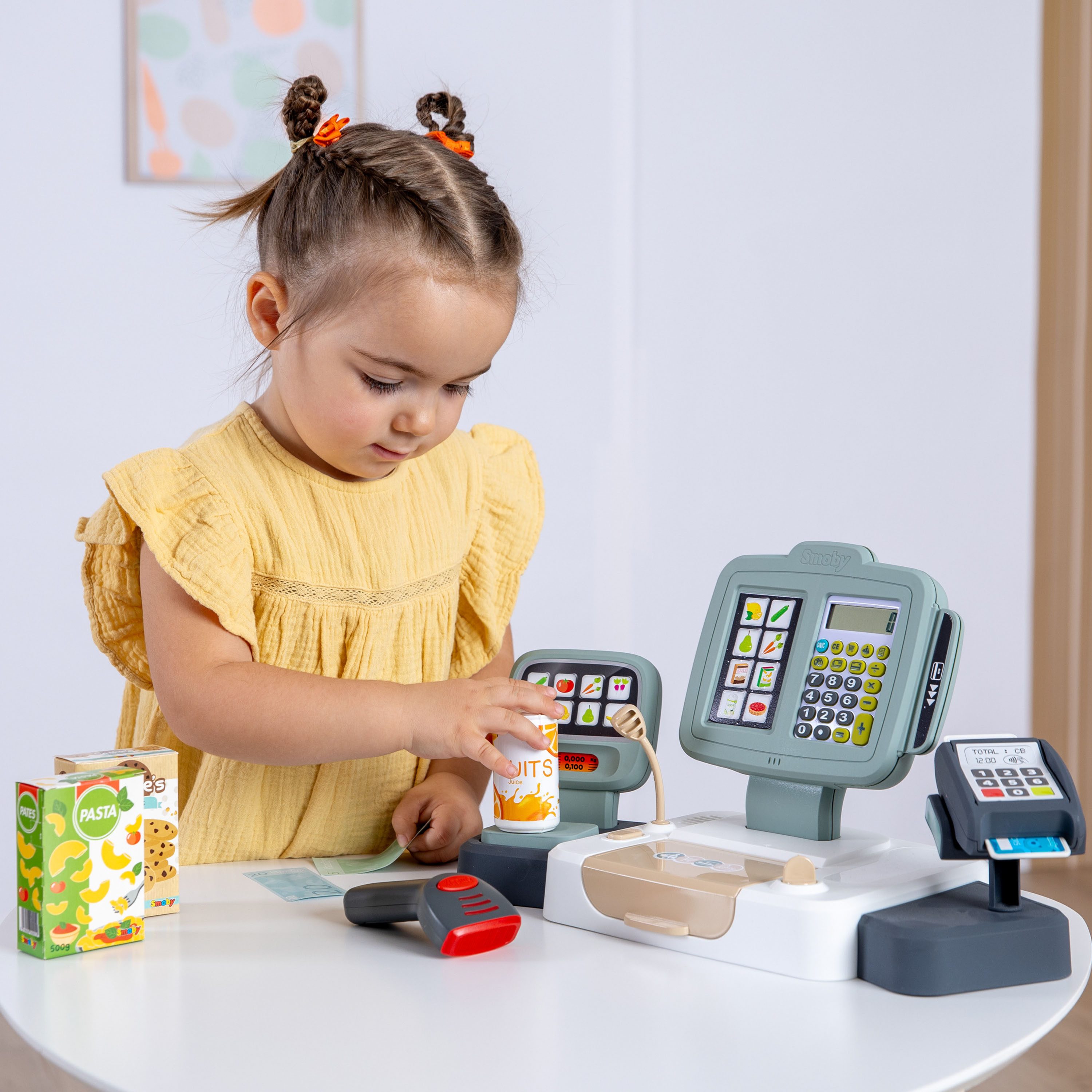Smoby Spielkasse Supermarktkasse XL mit Rechnerfunktion, mit Licht und Sound
