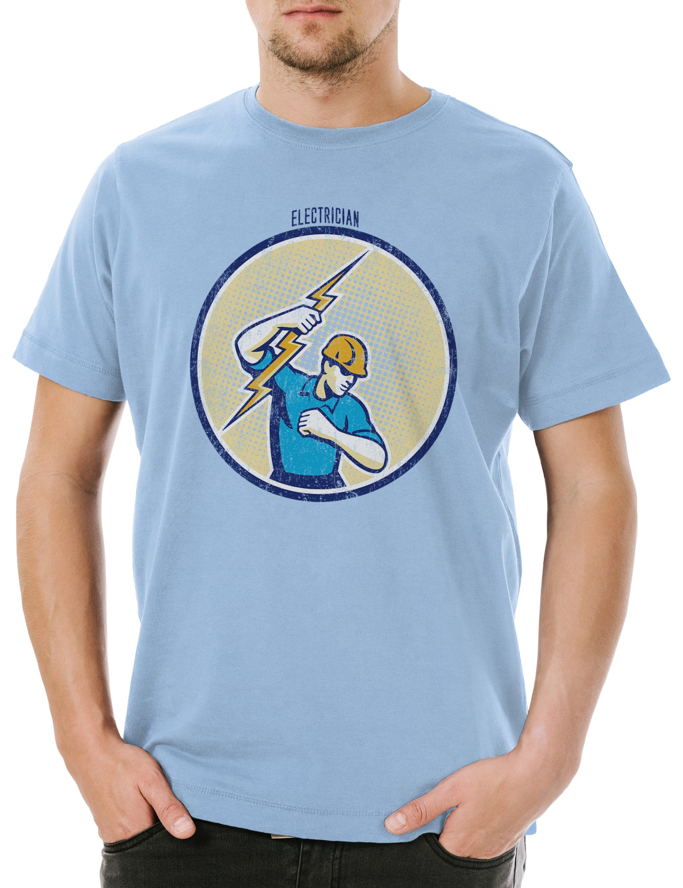 Urban Backwoods Print-Shirt Electrician V Herren T-Shirt Elektriker Meister Beruf Handwerk (1-tlg) Elektroniker ElektroIngenieur Elektrik Strom