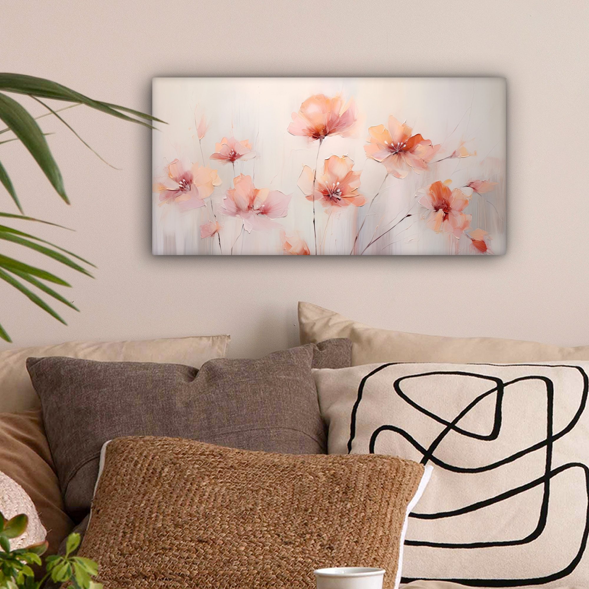 OneMillionCanvasses® Leinwandbild Panorama Mohn - Blumen - Kunst - Abstrakt günstig online kaufen