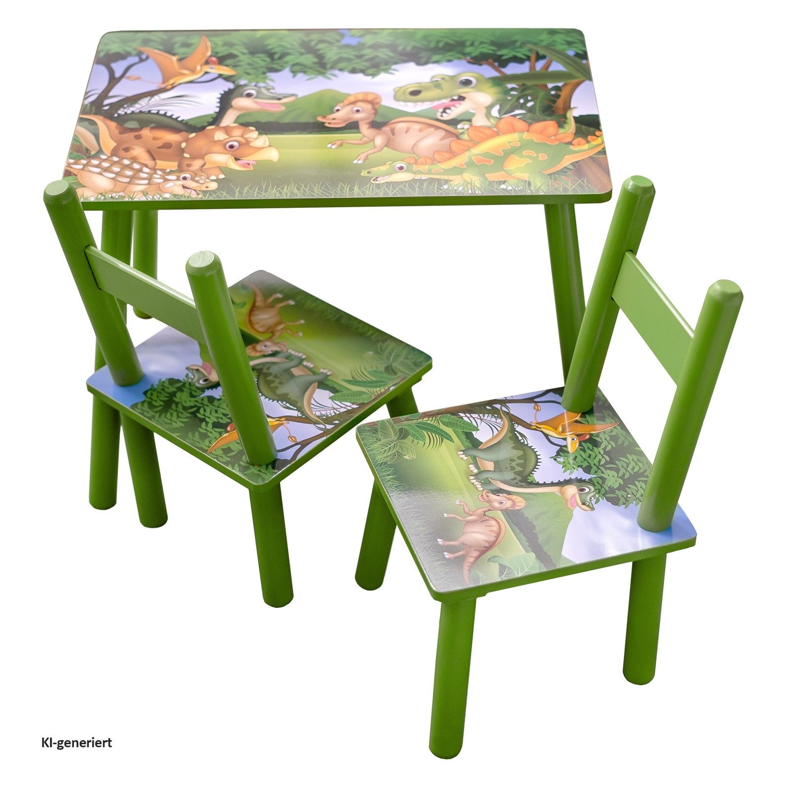 HTI-Line Kindersitzgruppe Kindertischgruppe Dinos, (Set, 3-tlg., 1 Tisch, 2 Stühle), Kindertisch Kinderstuhl Kindermöbel – Bild 3 von 3