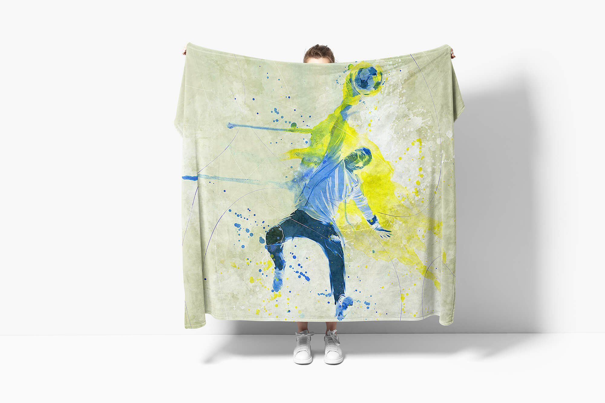 Handtücher SplashArt Sport Handtuch Strandhandtuch Saunatuch Kuscheldecke Kunstvoll Fußball Torwart, Baumwolle-Polyester-Mix (1-St), Handtuch