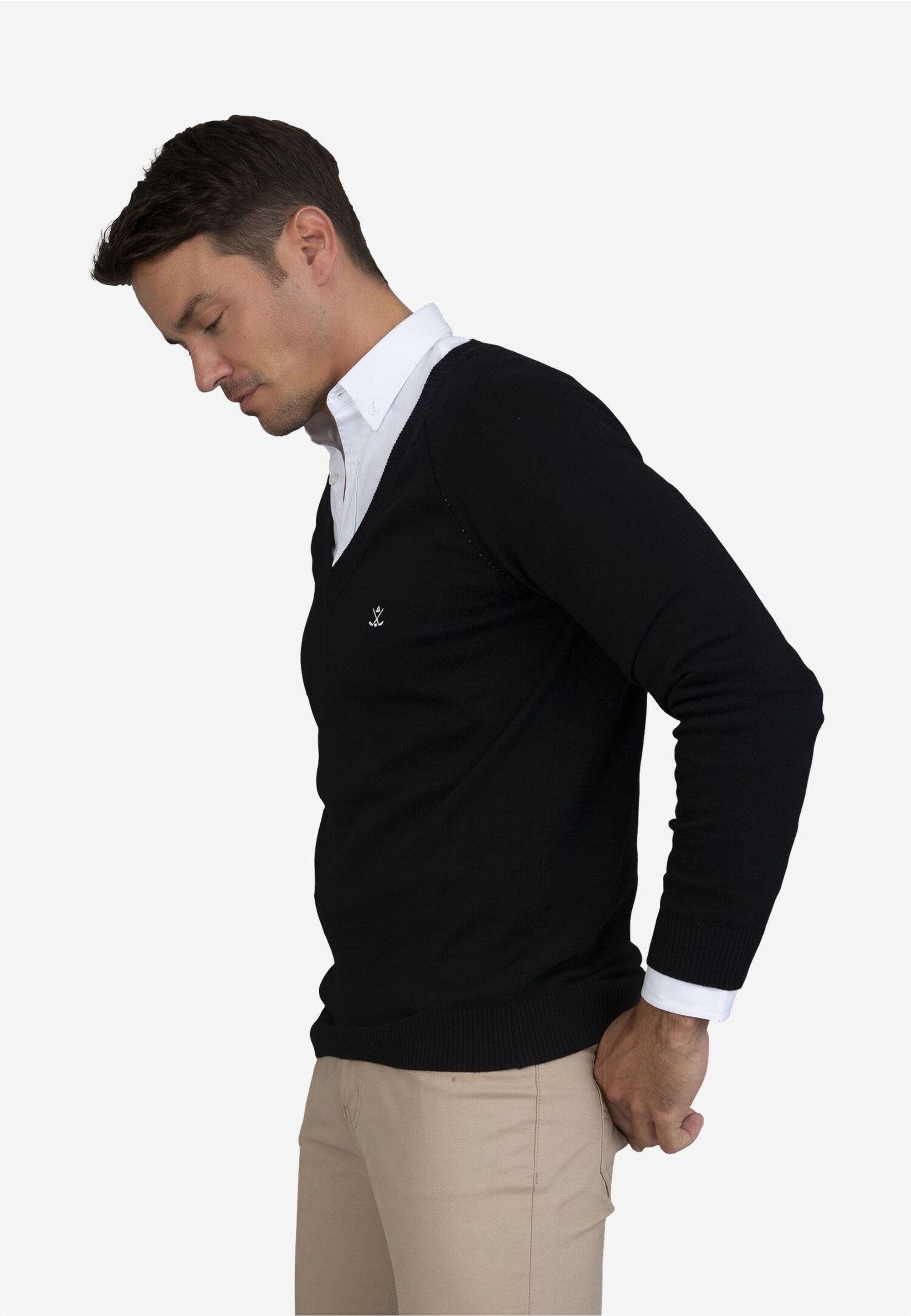SIR RAYMOND TAILOR Strickpullover Arma (1-tlg) mit klassischem V-Ausschnitt günstig online kaufen