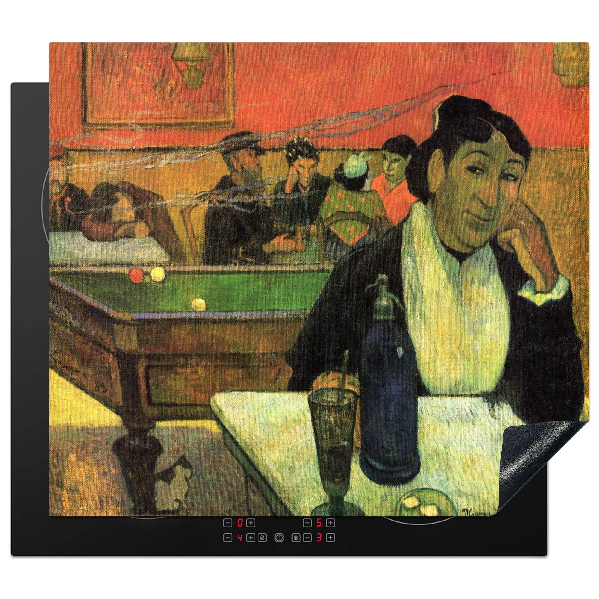 Gemälde Arbeitsfläche Gauguin, cm, Vinyl, in 60x52 - Mobile Ceranfeldabdeckung tlg), Herdblende-/Abdeckplatte von (1 nutzbar, MuchoWow Arles Nachtcafé Paul