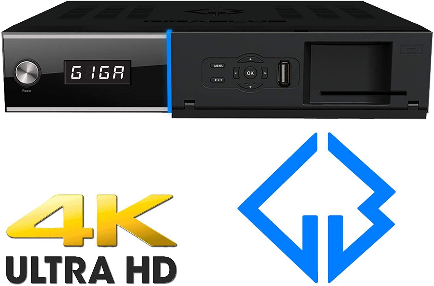 SAT-Receiver Gigablue UHD + DVB-T2/C inklusive 600 Combo Mbits 4K Trio GigaBlue DVB-S2X