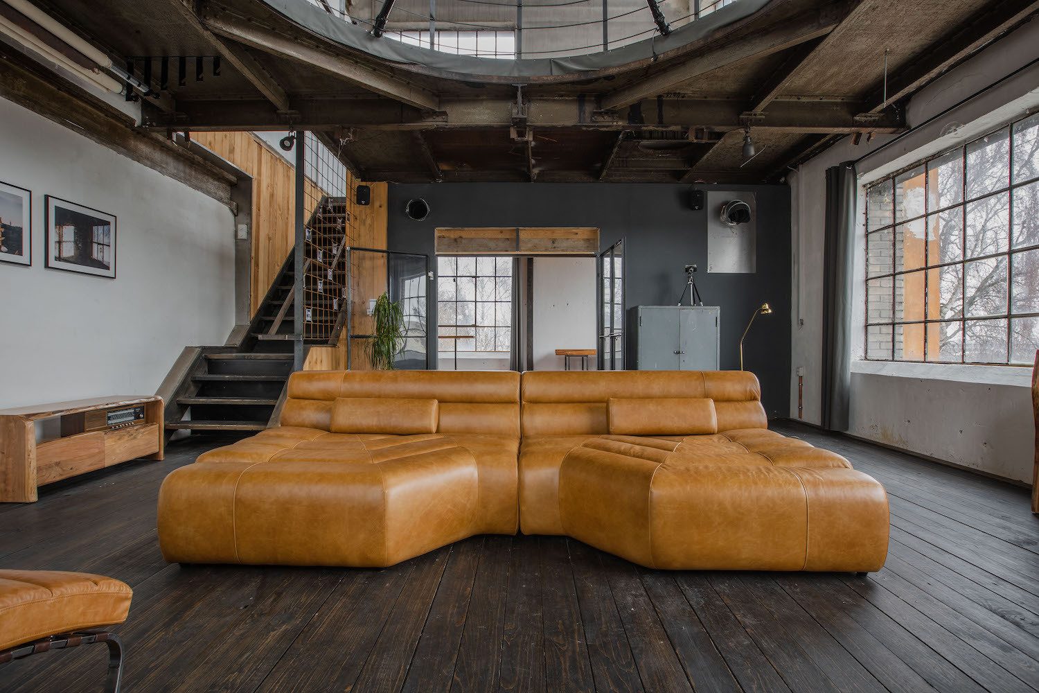 KAWOLA Sofa TARA, Big Sofa Leder verschiedene Farben 286x143 cm