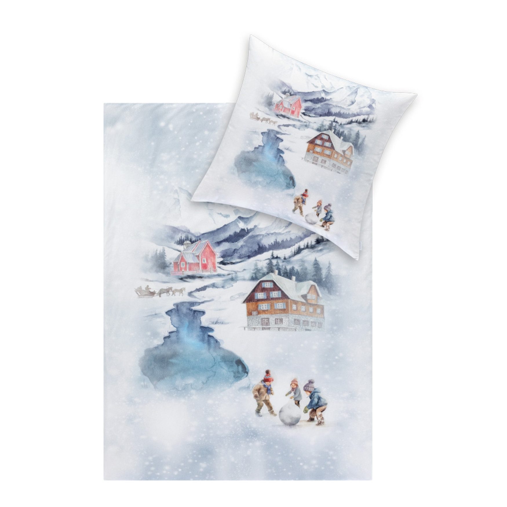 Estella Bettwäsche Estella Kuschel Flanell Bettwäsche 135x200 Mountain lake günstig online kaufen