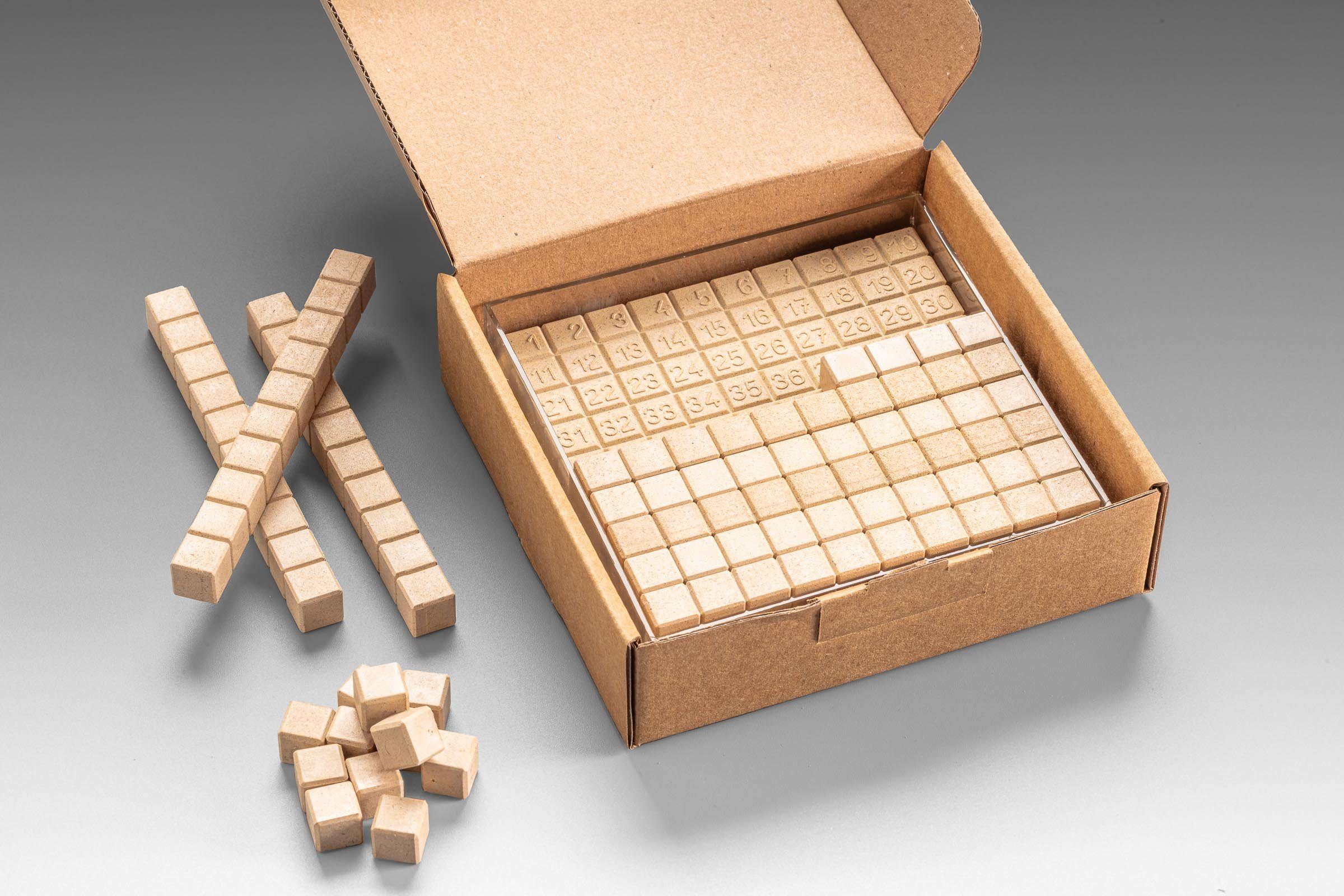 Wissner® aktiv lernen Lernspielzeug Hunderterkastensatz naturfarben 10 x 10 cm (29 Teile), RE-Wood®, RE-Plastic® – Bild 3 von 5