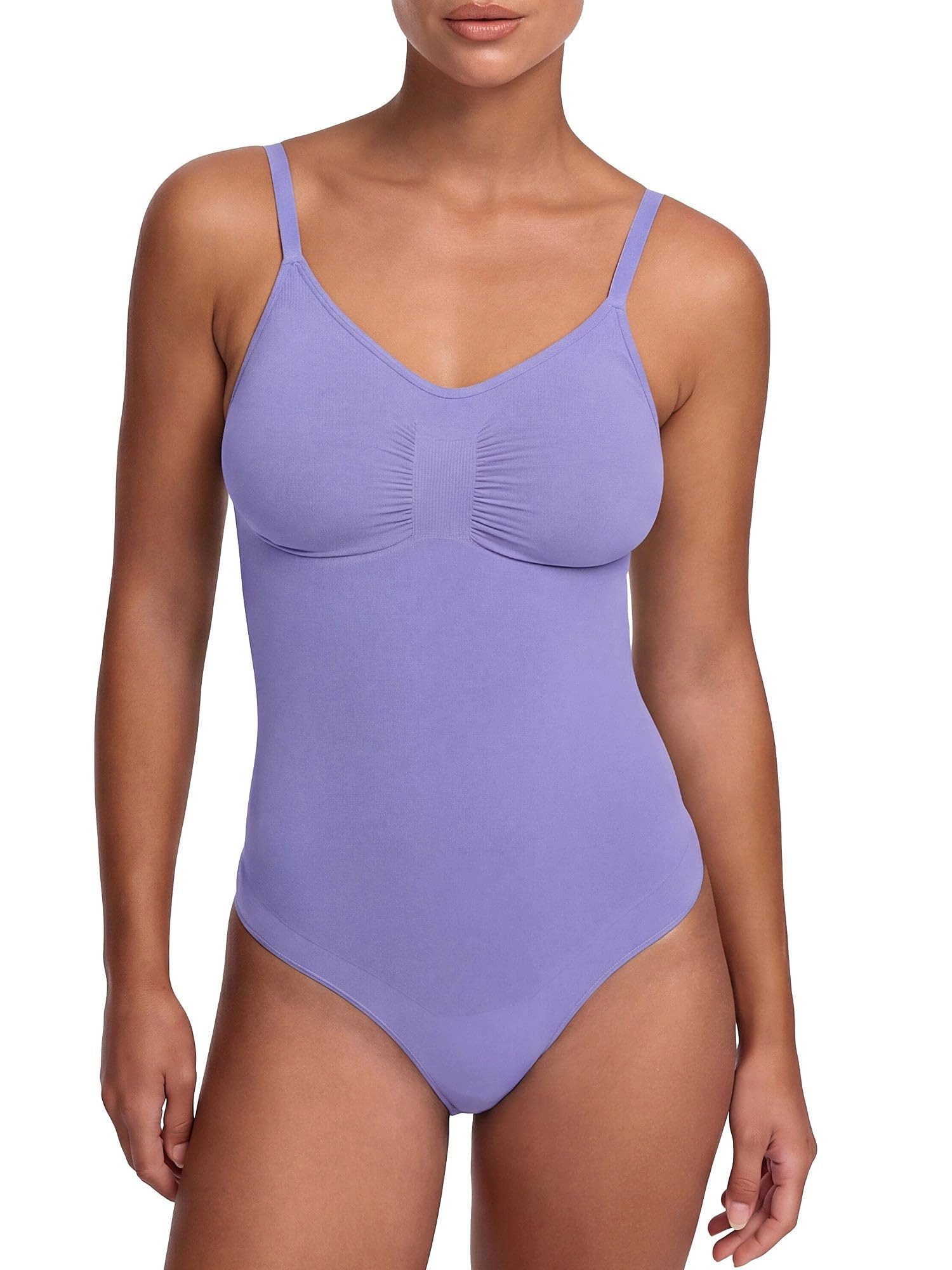 cfab by creamy fabrics Miederbody Bodysuit Sculpting Shapewear mit Slip-Soft Violet-XL (1-tlg) Figurformend