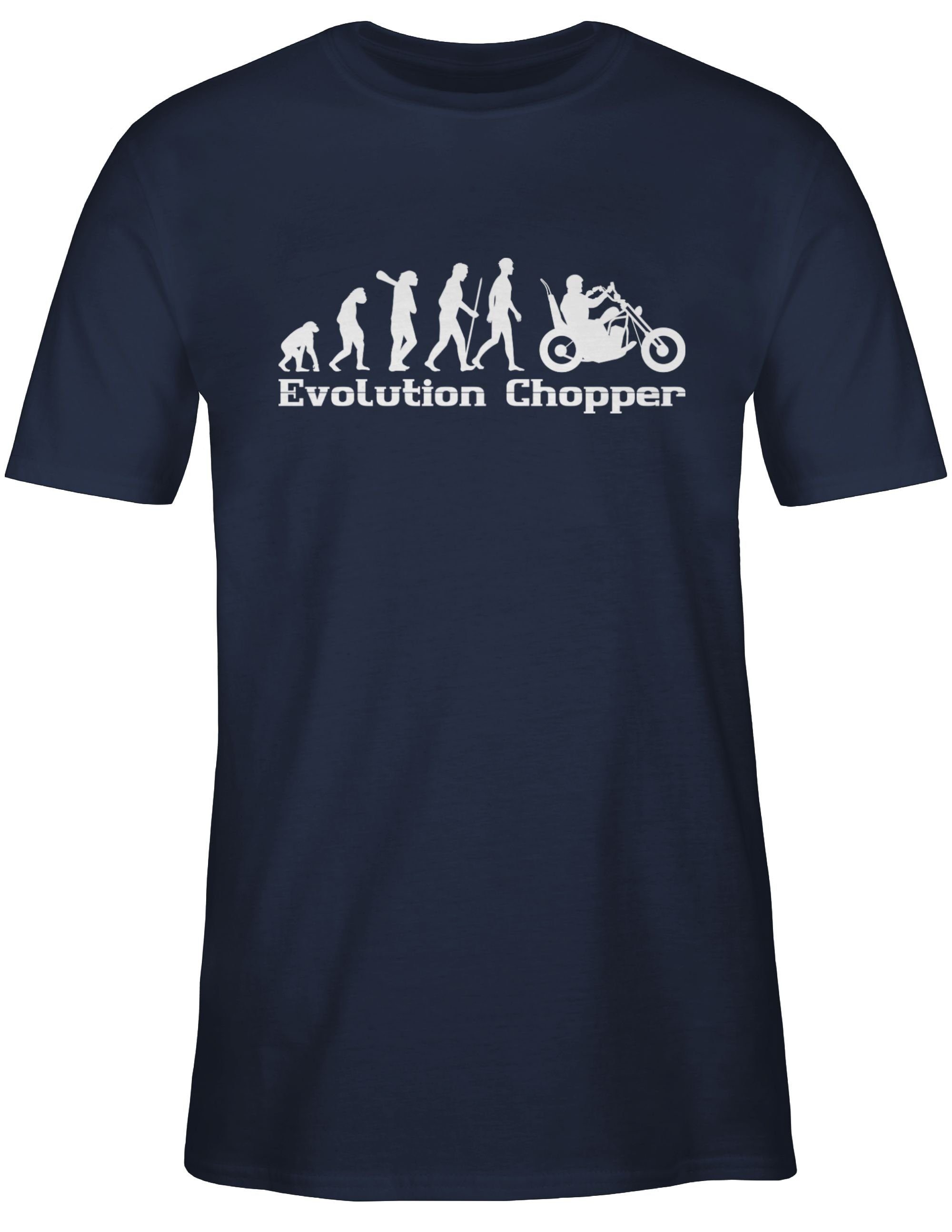 Shirtracer T-Shirt Evolution Chopper Evolution Outfit Blau 3 Navy