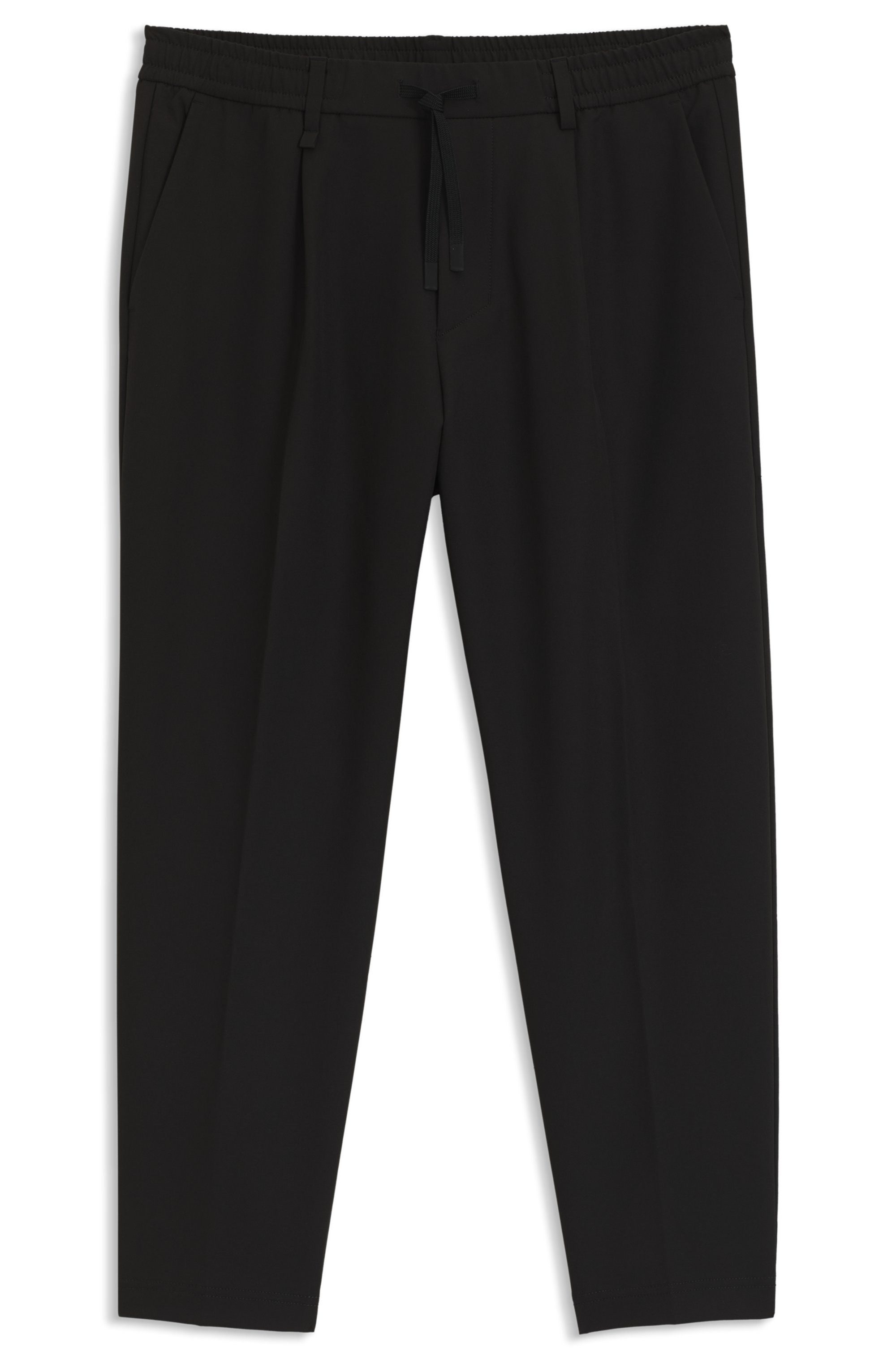 BOSS GREEN Webhose T Convert-Pleat mit Zugbund und Markenlabel Bundfaltenhose Anzughose Stretchhose