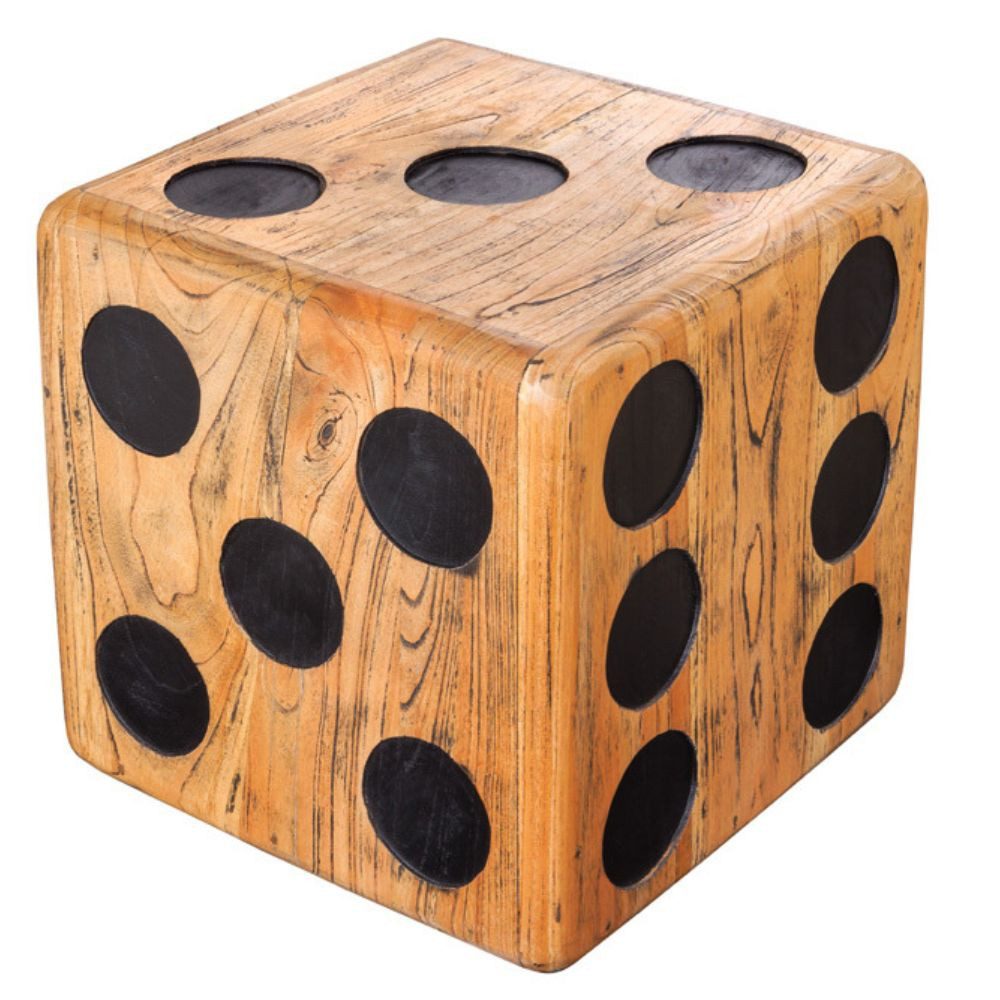 Couchtisch Cooler Würfel Beistelltisch DADO 40cm natural Mindi-Holz Hocker