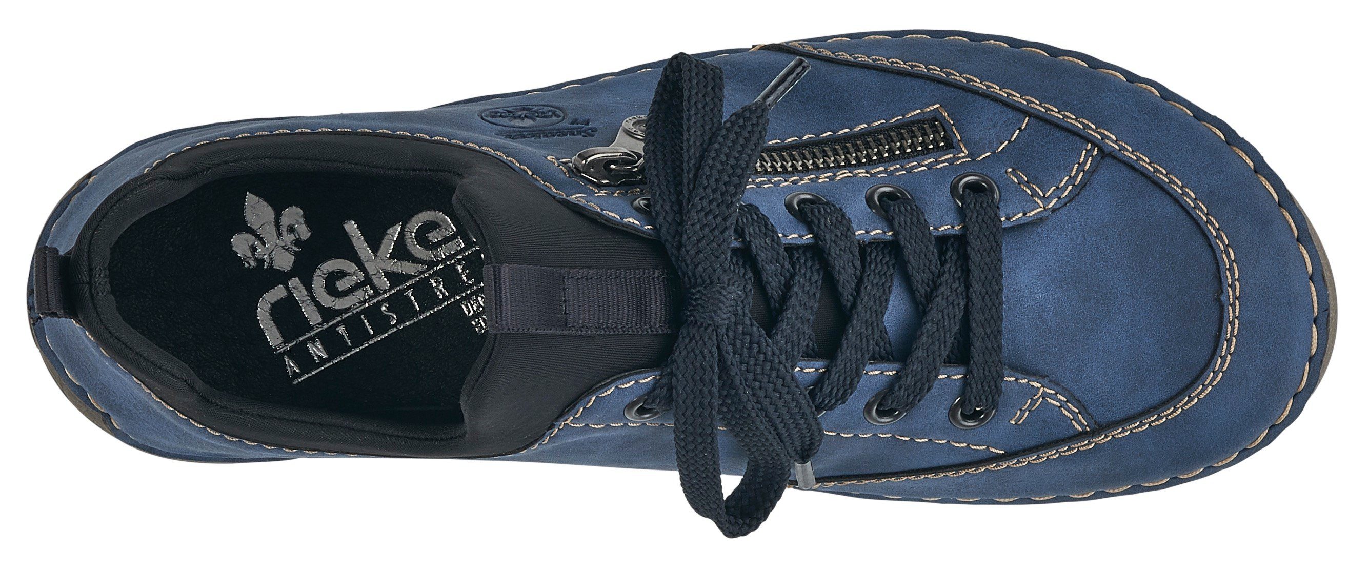 (14) Slip-On elastischem Rieker Einschlupf mit kombi Sneaker blau