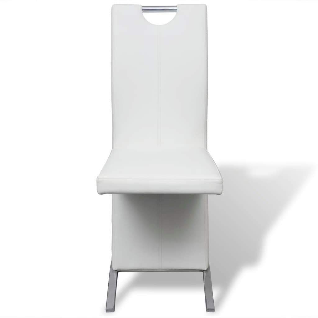 Weiß | Weiß Esszimmerstühle Weiß 2 Stk. (2 vidaXL Esszimmerstuhl St) Kunstleder