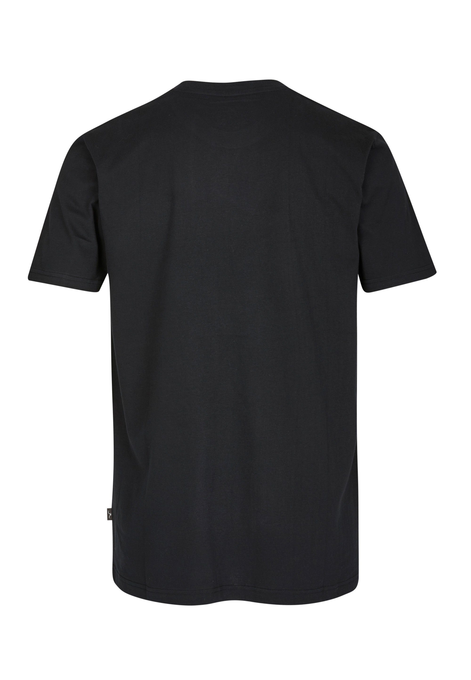 schwarz Regular Cleptomanicx (1-tlg) Logo-Stickerei T-Shirt mit Ligull kleiner