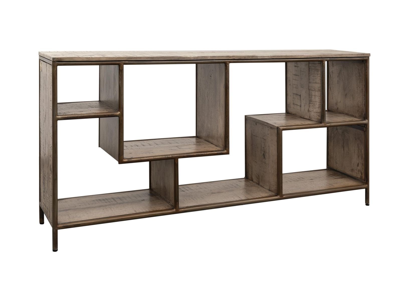 Massivmoebel24 Bücherregal, 1-tlg., Regal Mango 183x40x90 braun lackiert HEAVY INDUSTRY #206