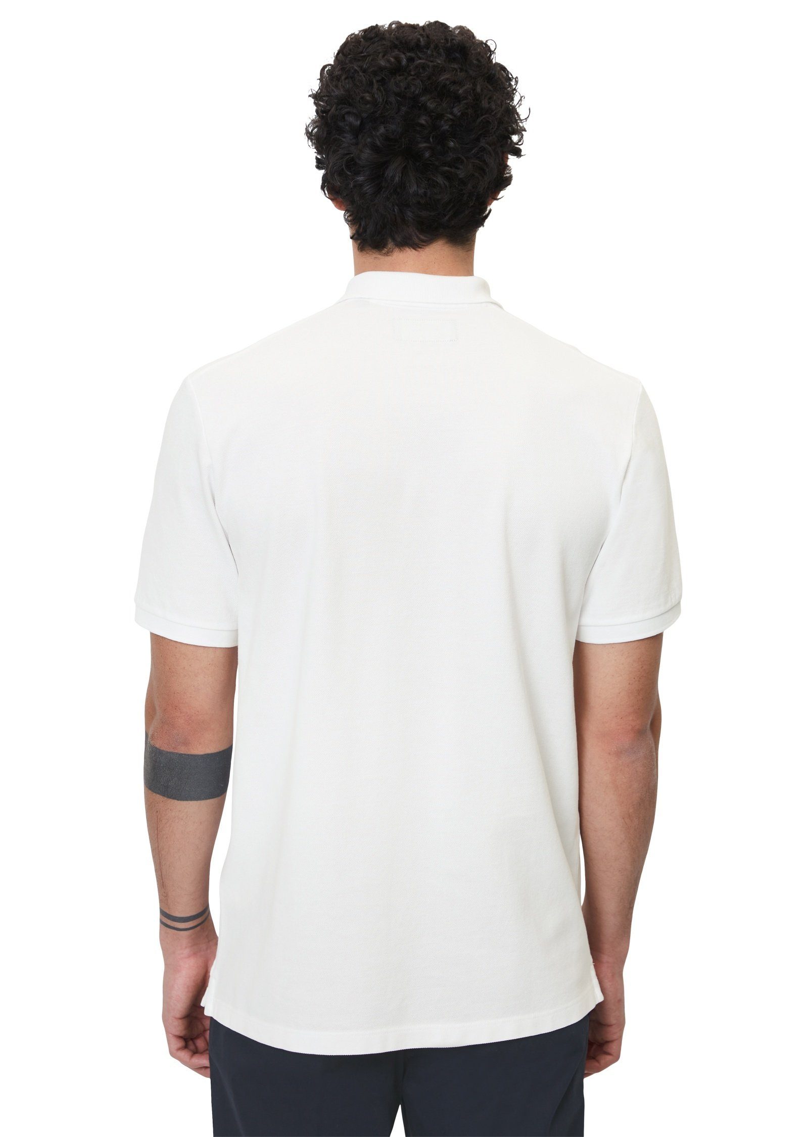O'Polo Marc Bio-Baumwolle Poloshirt aus reiner weiß