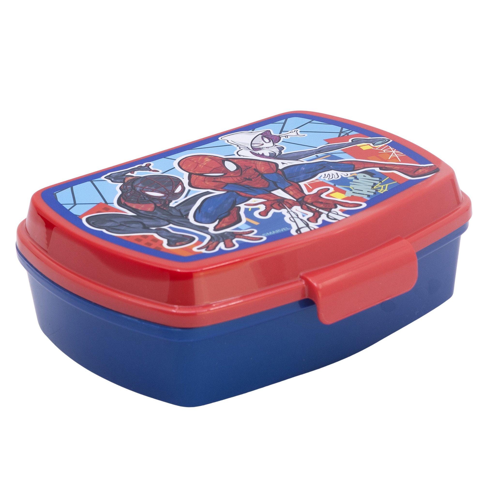 MARVEL Lunchbox Marvel Spiderman 2 teiliges Kinder Set Brotdose Trinkflasche 410 ml, (2-tlg., Spar-Set)