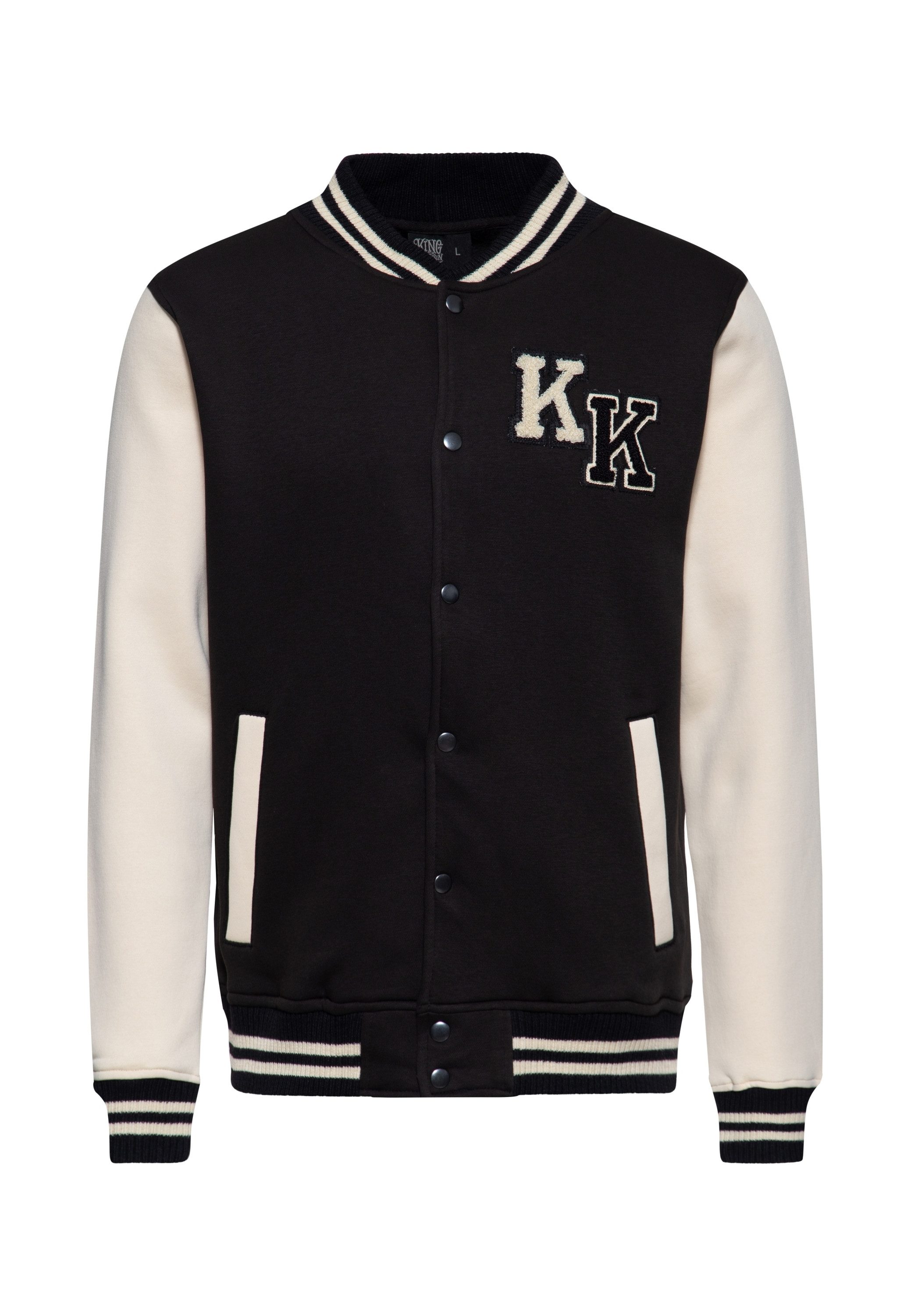 KingKerosin Collegejacke Man in Black (1-St) mit Chenille-Patch