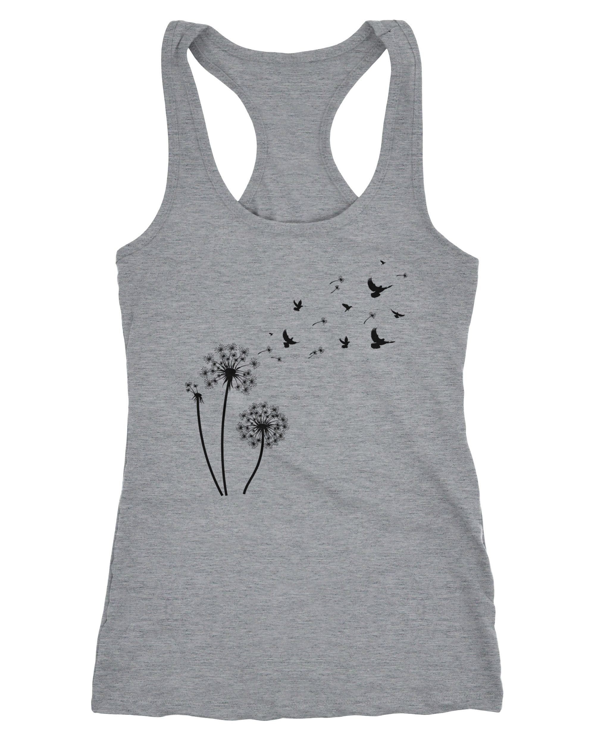 Neverless Tanktop Damen Tank-Top Pusteblume Vögel günstig online kaufen