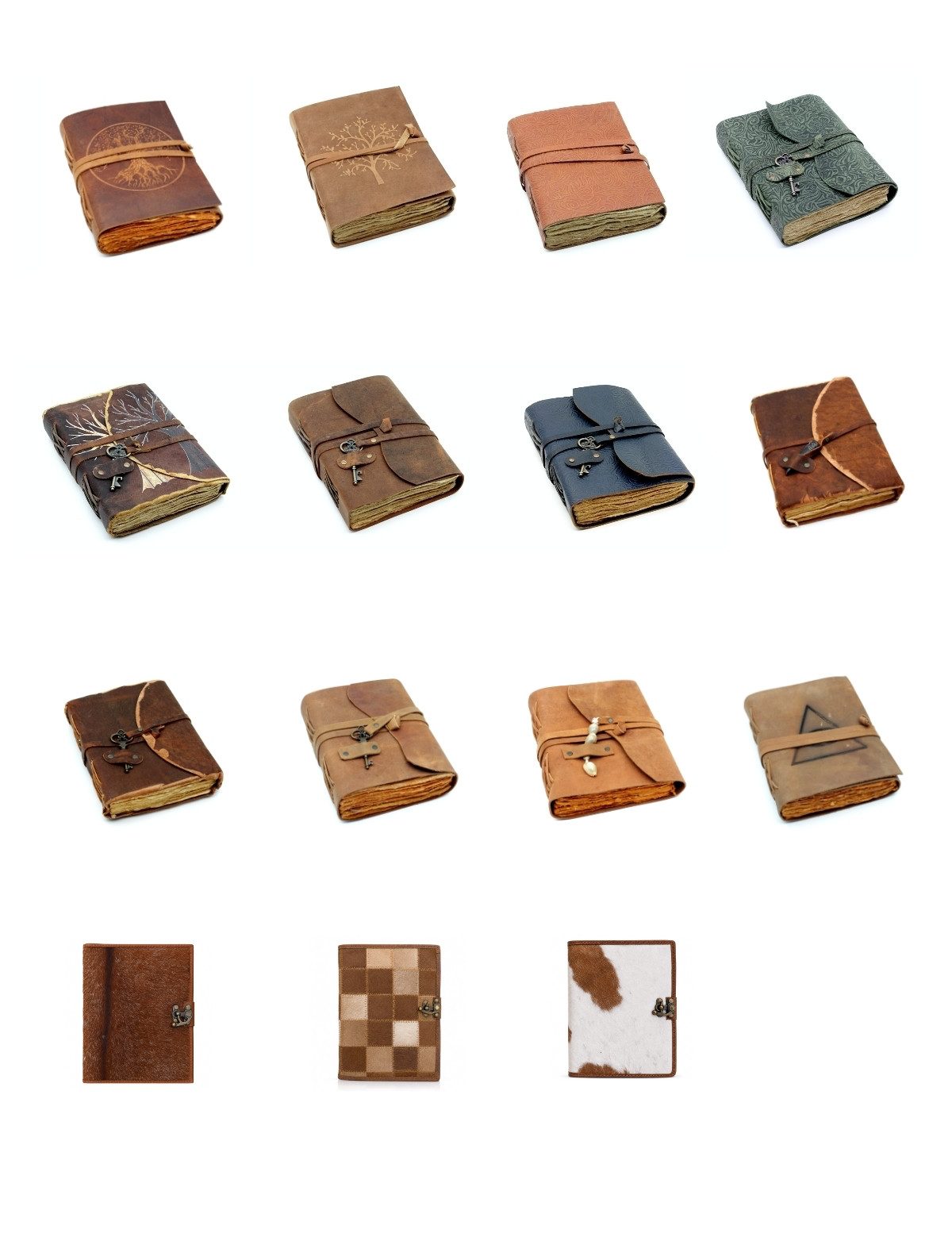 Brillibrum Tagebuch Leder Tagebuch handgefertigt Vintage Notizbuch mit Antik Papier