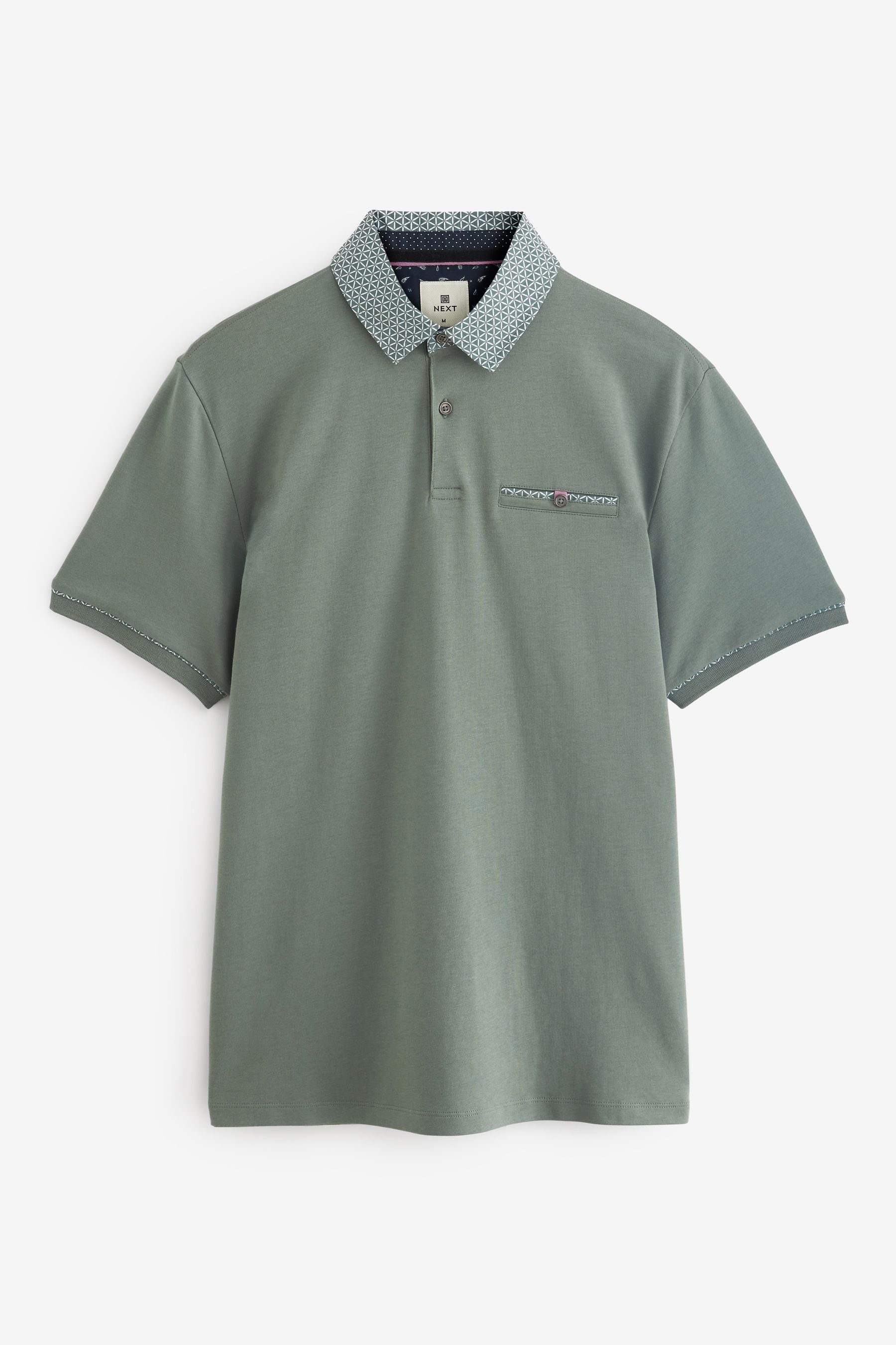 Next Poloshirt Polohemd mit elegantem Kragen (1-tlg) Sage Green | Poloshirts