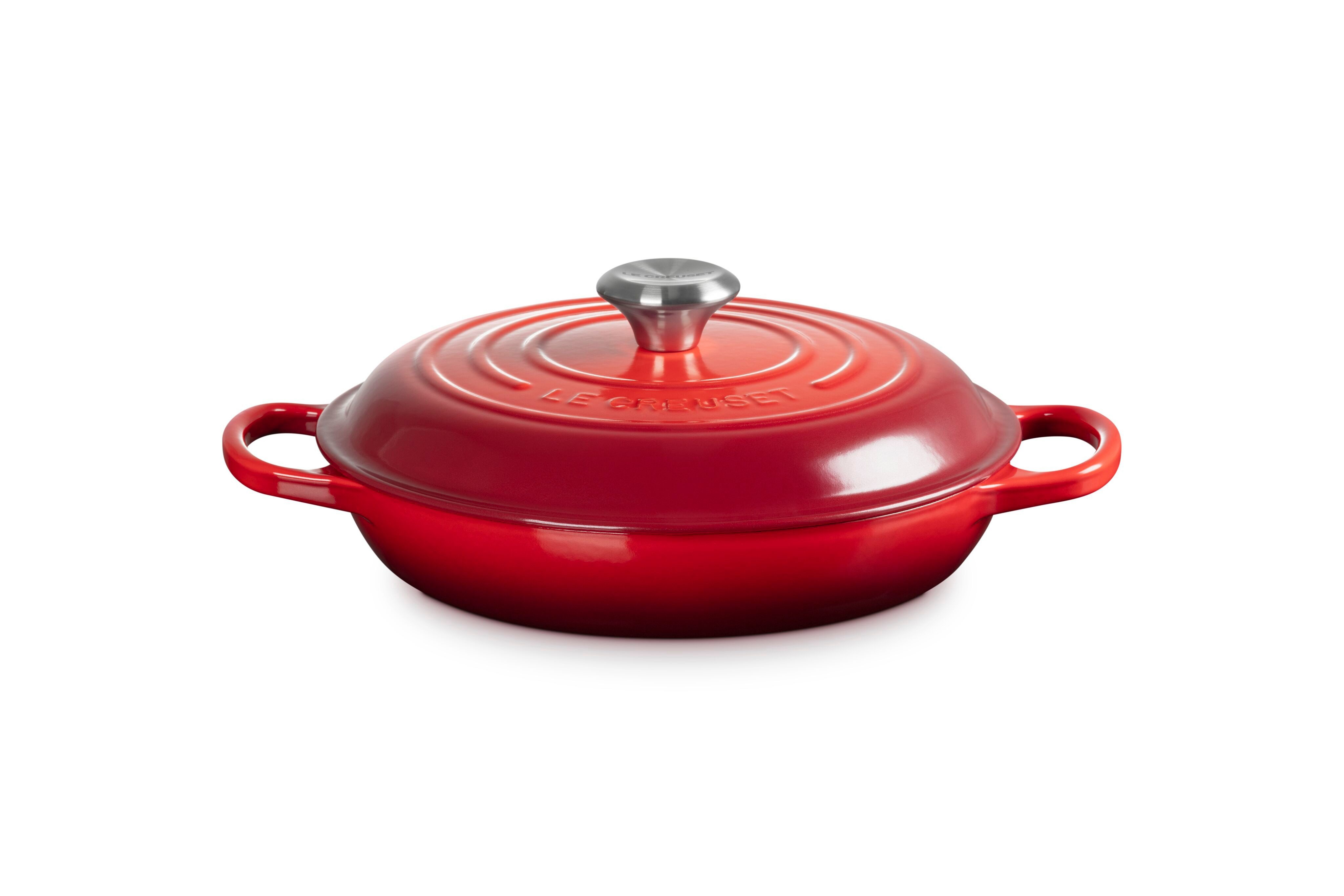 LE CREUSET Bratentopf Gourmet-Profitopf, Gusseisen, Ø 26 cm, 4,2 l, 4,21 kg, Kirschrot, 21180260602430