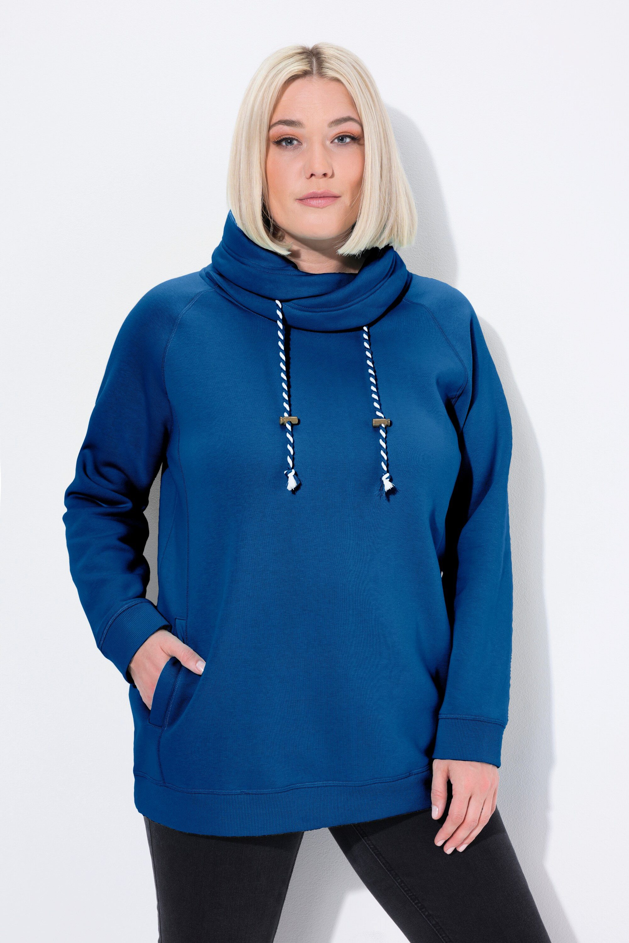 Ulla Popken Sweatshirt Bis 64 Sweatshirt mit Stehkragen Pullover günstig online kaufen