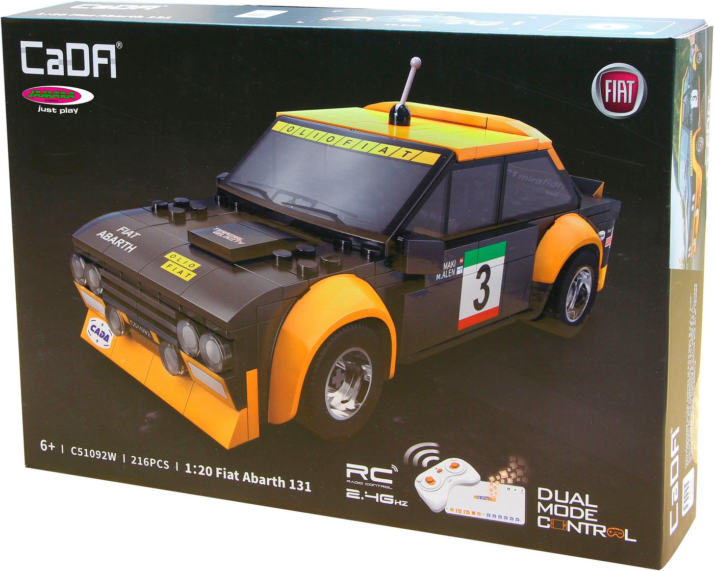 Thumbnail - Jamara RC-Auto CaDA, Fiat Abarth 131 1:20 schwarz 2,4GHz Bricks (216-tlg)