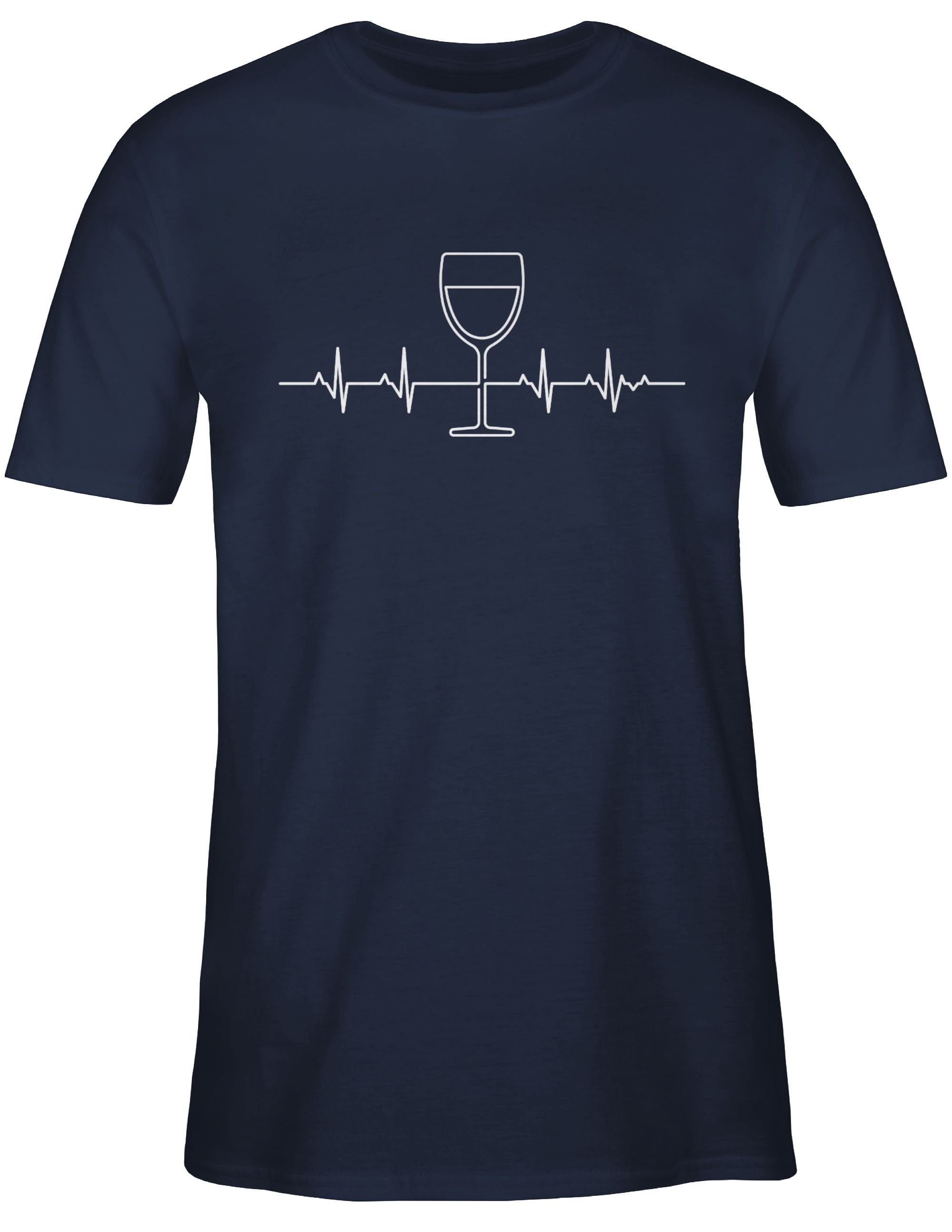 Shirtracer T-Shirt Herzschlag Wein Vino Weinliebhaber Symbol und Zeichen Outfit