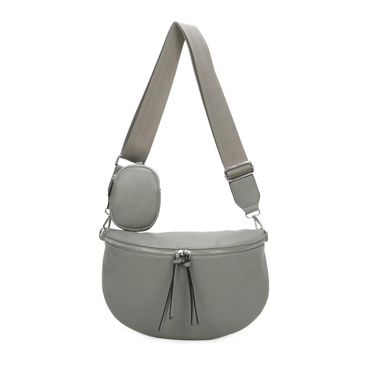 ITALYSHOP24 Gürteltasche Damen XL Gürtel- Bauchtasche Umhängetasche Cross Bodybag Handytasche, LEICHT Gewicht ZUSATZ Tasche Brusttasche Schultertasche Taschengurt