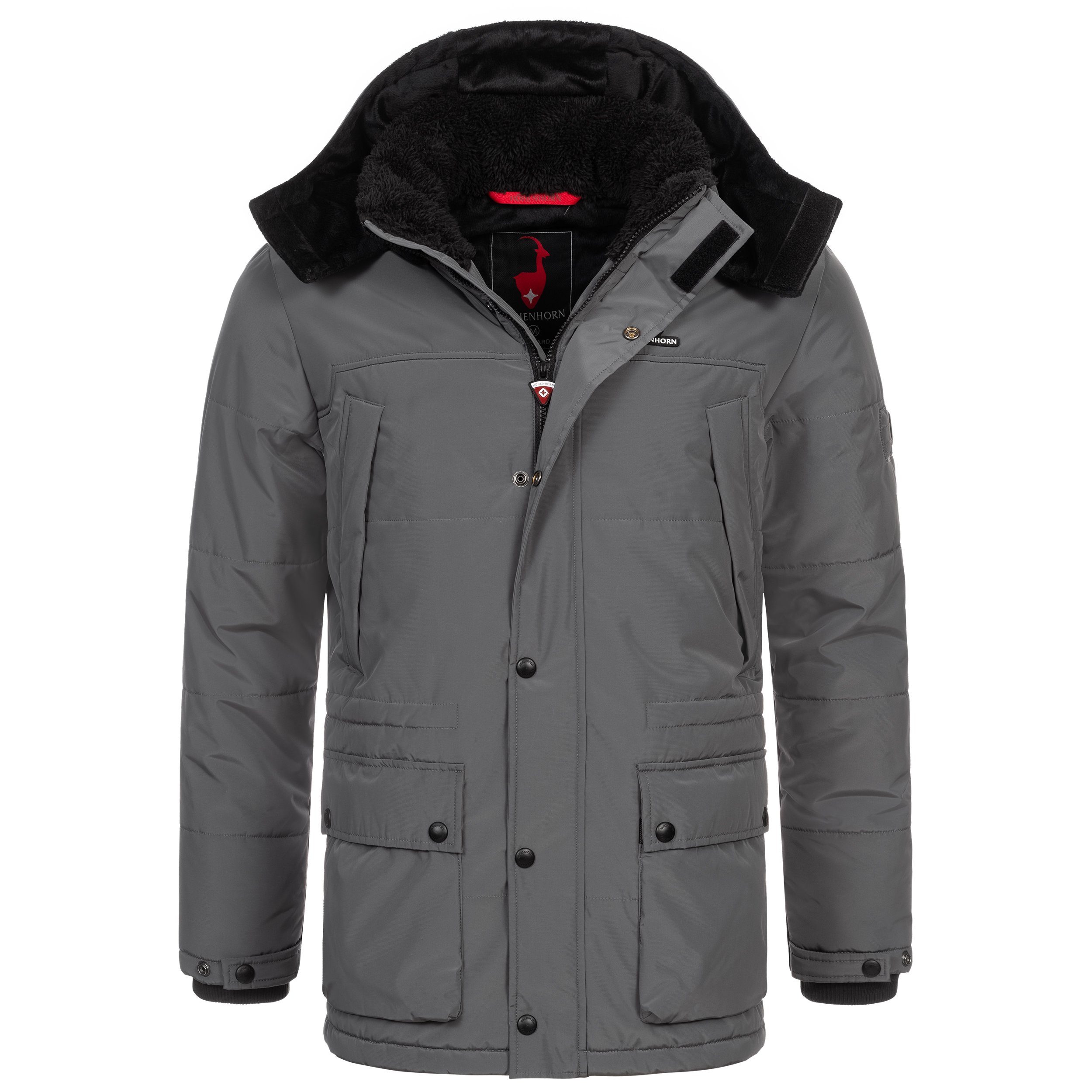 Höhenhorn Winterjacke Mangard Herren Winter Jacke für Männer Gefüttert Winterjacke Parker abnehmbare Gefütterte Kapuze, weicher Teddyfleece Kragen