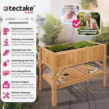 tectake Hochbeet Hochbeet mit Ablage 119x53x90cm