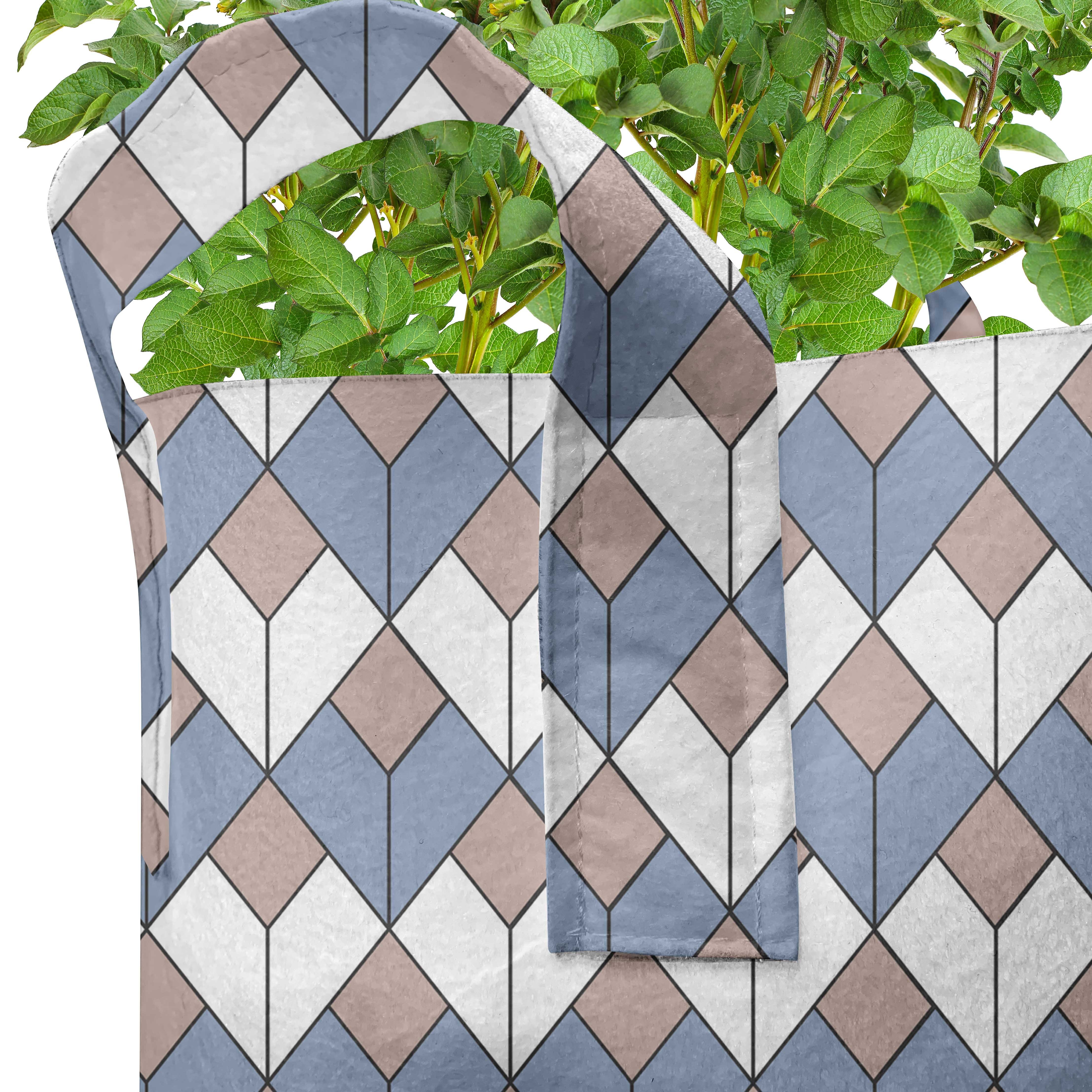 Stofftöpfe Abakuhaus für Griffen mit Geometrisch Pflanzkübel Pflanzen, Verschachtelte Diamant-Linie hochleistungsfähig
