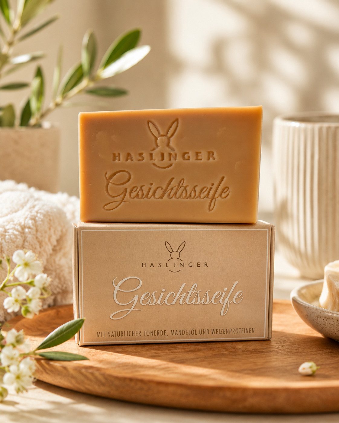 Haslinger Gesichtsseife 100 g, 1-tlg., natürliche, milde Pflege für empfindliche Haut