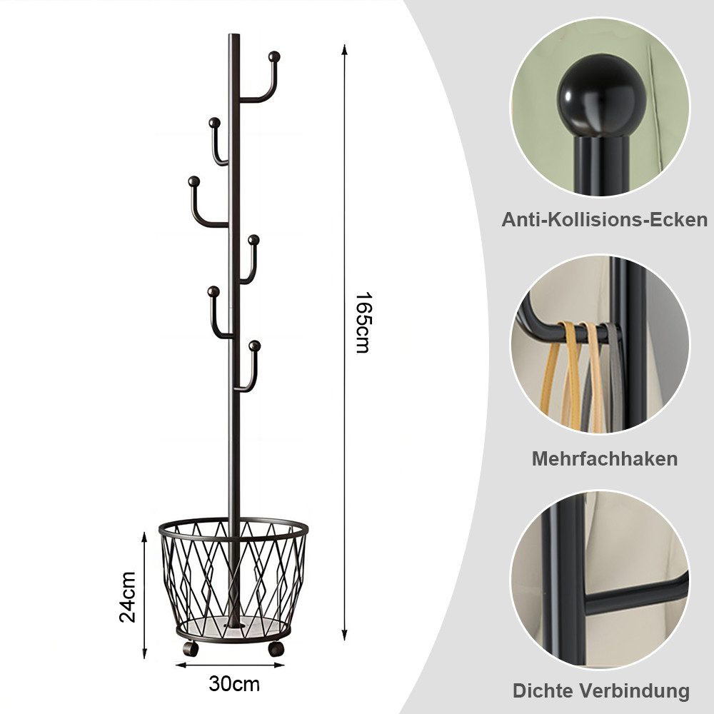 NUODWELL Garderobenständer Metall BaumstäNder, Rollender KleiderstäNder Mit günstig online kaufen