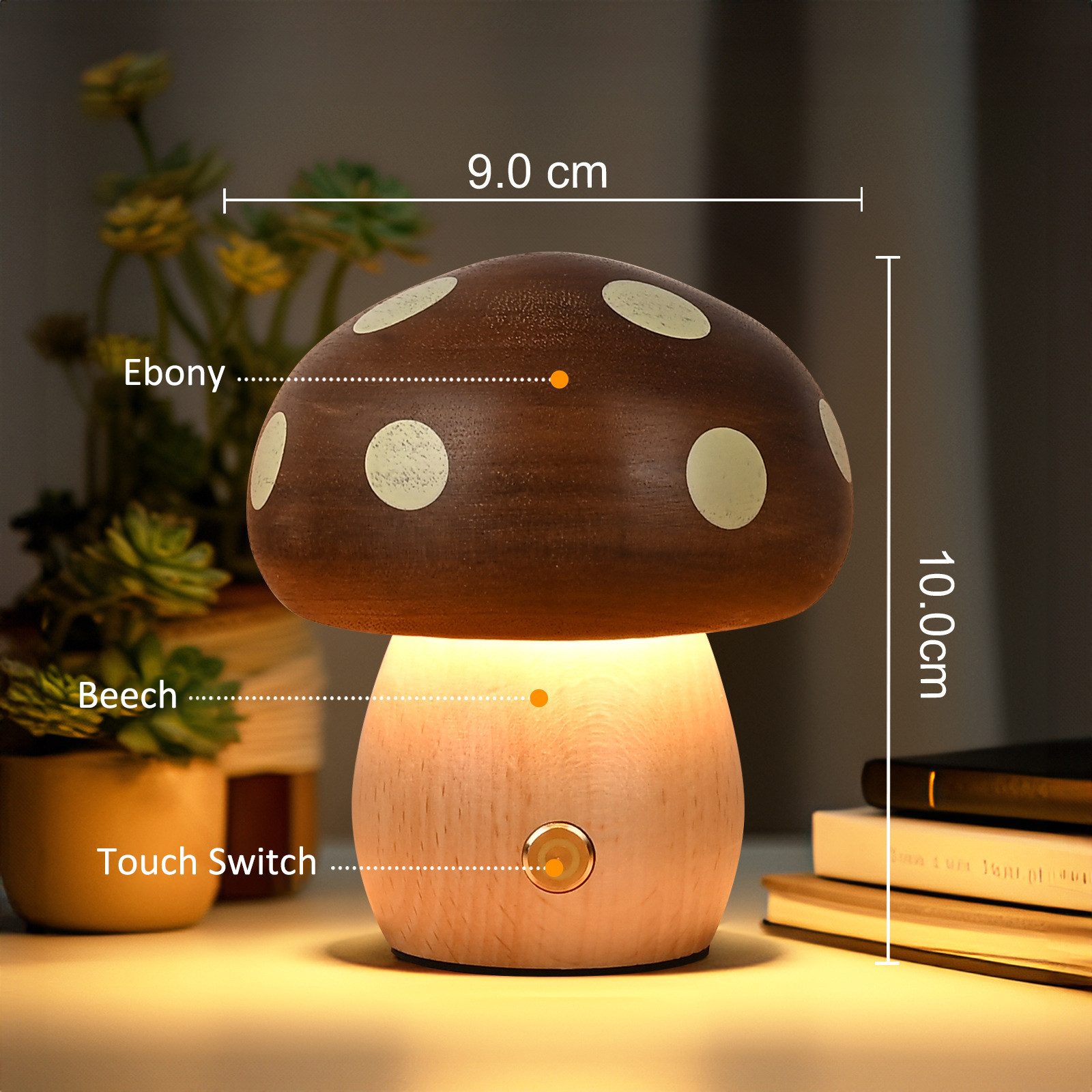 RWEUOQ Schreibtischlampe LED Pilz-Holzlampe Tragbare Tischleuchte günstig online kaufen