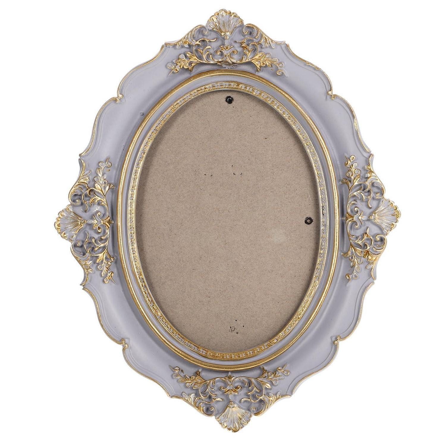 LuxusKollektion Einzelrahmen Fotorahmen Oval Europäischer Stil Vintage Harz, (1 St)