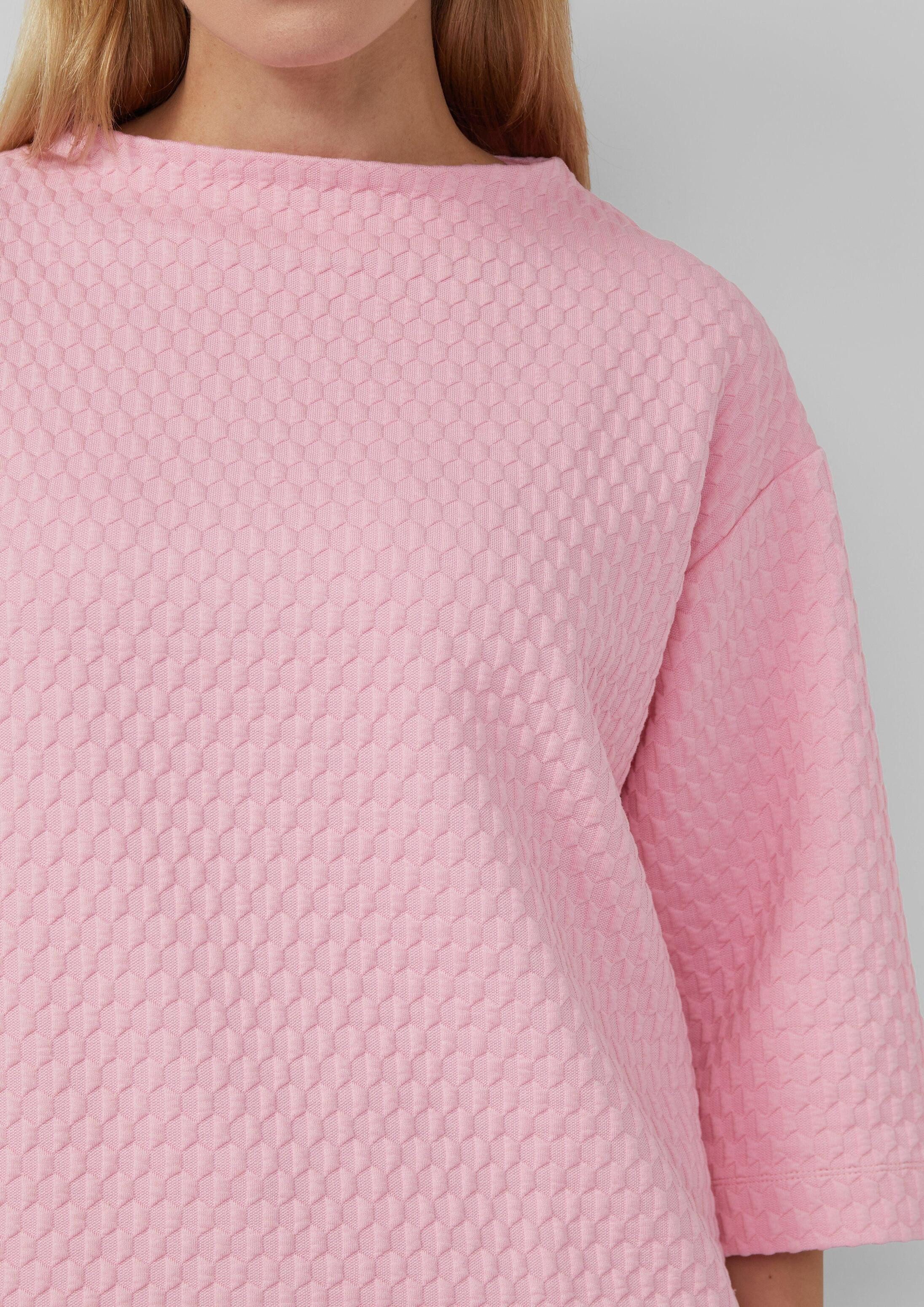 s.Oliver 3/4 Arm-Pullover Sweatshirt Strukturiertes Sweatshirt im Relaxed Fit