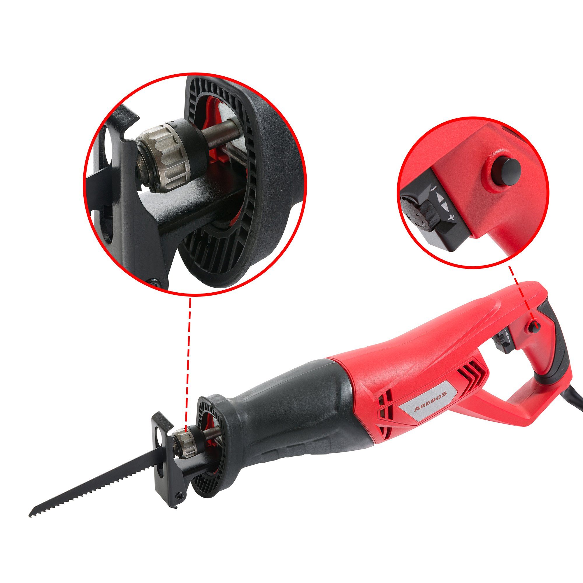 Arebos Säbelsäge, Universalsäge, inkl. 2 Sägeblätter, 2700 U/min