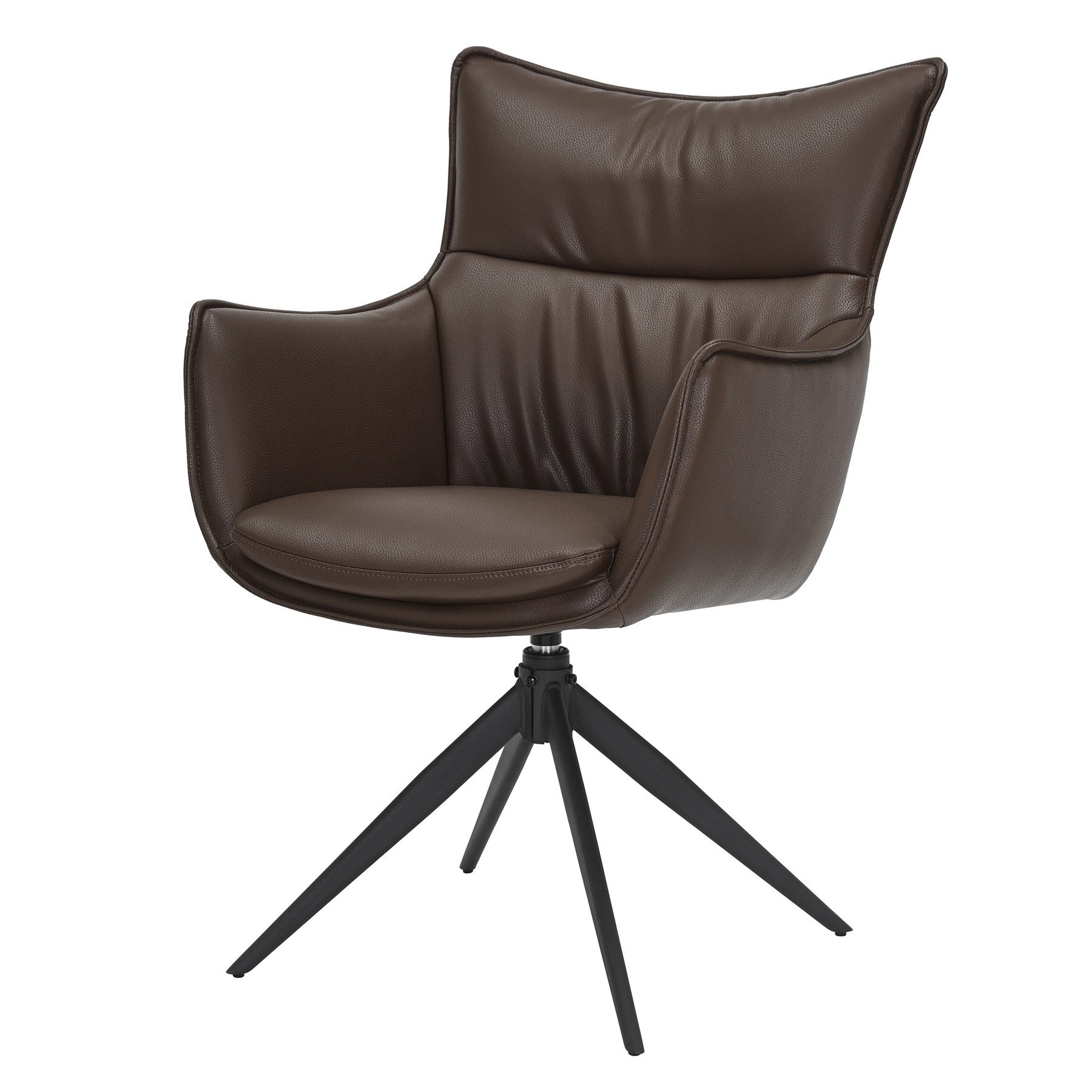 riess-ambiente Drehstuhl VOGUE brandy braun/schwarz -Kunstleder, Metall, 360° drehbar, Armlehne (Einzelartikel, 1 St), moderner Polsterstuhl - ideal für Ess-, Arbeits-, Wohnzimmer & Büro