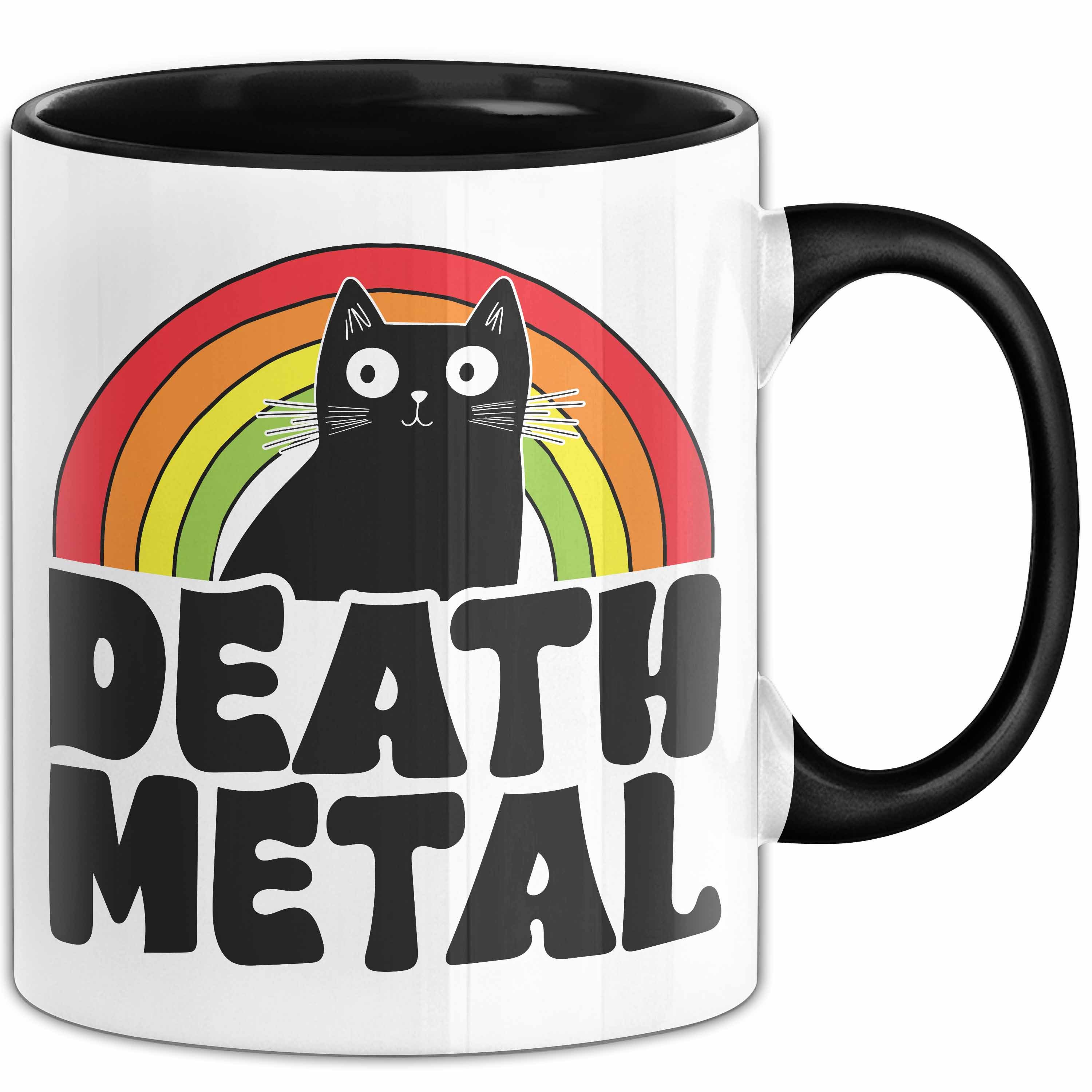 Trendation Tasse Death Metal Tasse Geschenk Katze Becher Geschenkidee Humor Katzen-Li