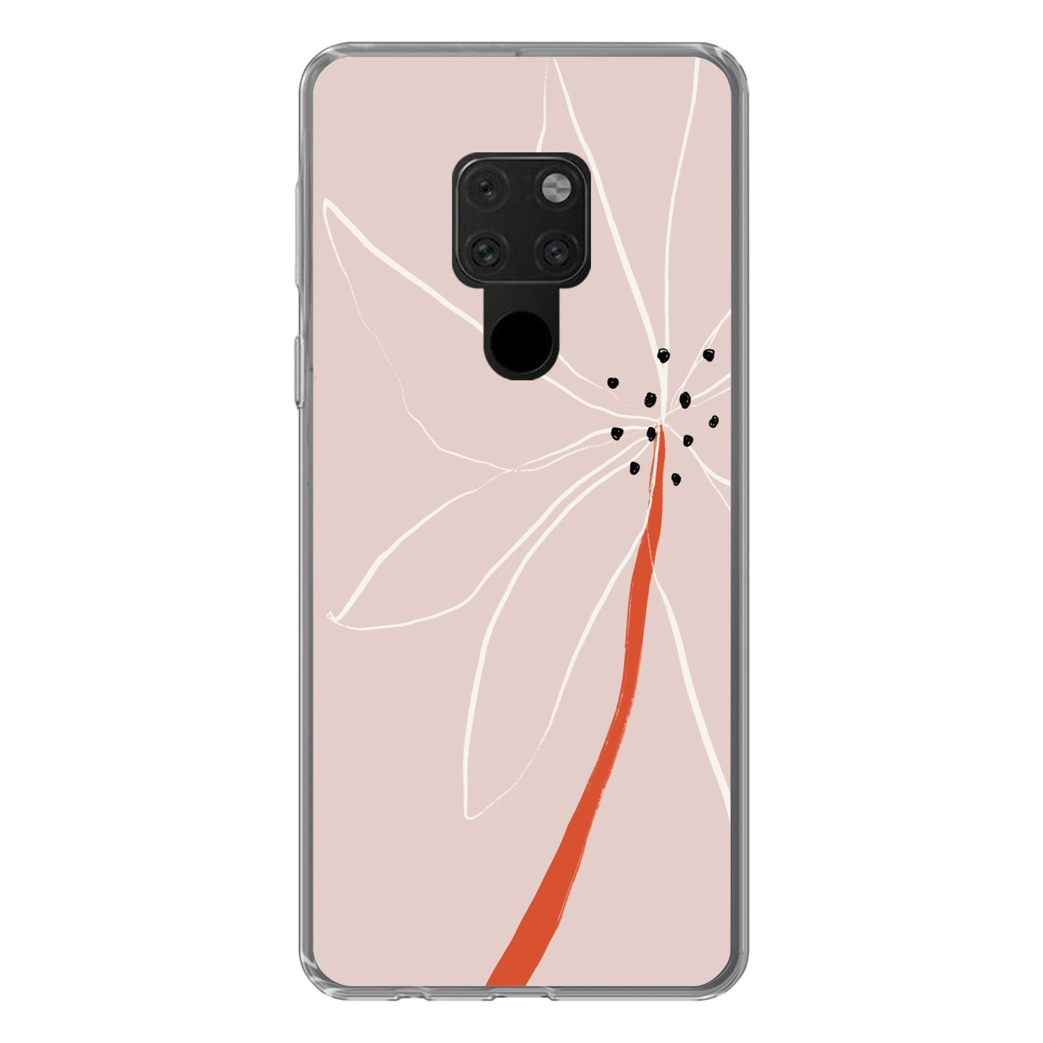 MuchoWow Handyhülle für Huawei P40 Lite Blumen - Abstrakt - Pastell, Handy Case, Silikon, Bumper Case Dünn