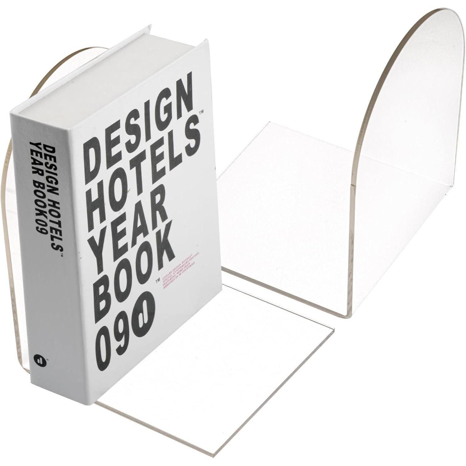 LuxusKollektion Buchstütze Buchstütze Acryl Transparent 2er Pack 80 x 70 x 130mm Bücherhalter