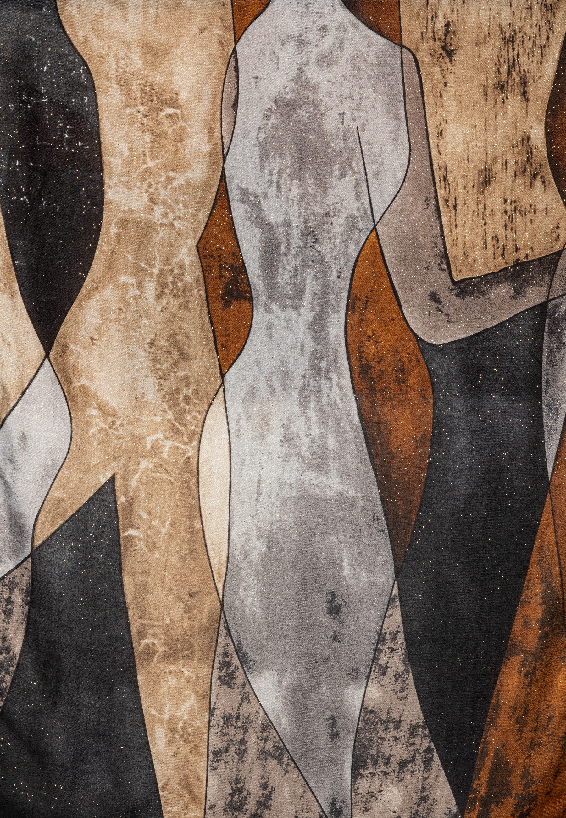 Caspar Modeschal SC518 Damen Schal mit Aquarell Print und goldenen Akzentpu günstig online kaufen