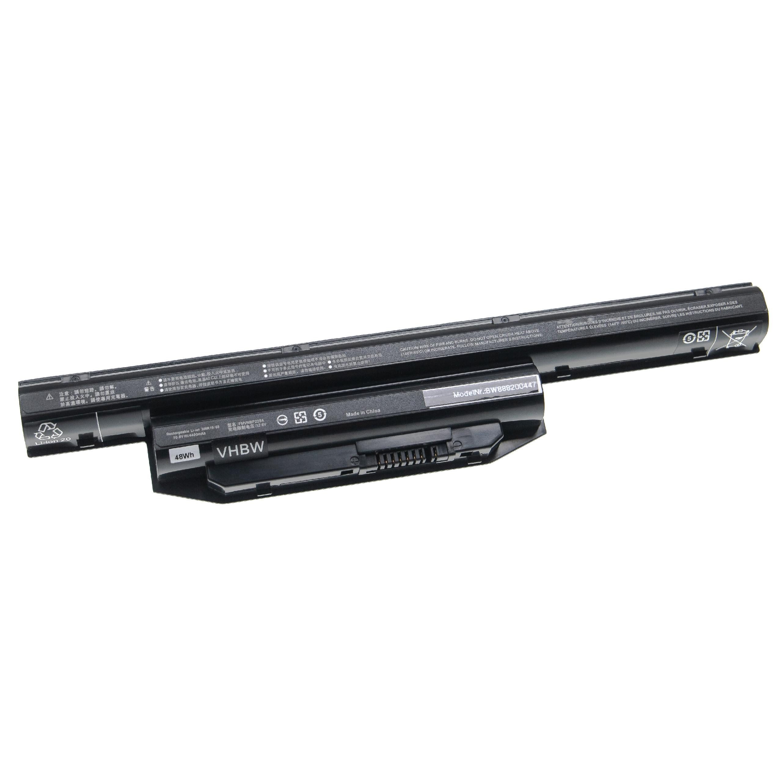 vhbw passend für Fujitsu LifeBook E733, E734, E5460M75AODE, E5460M851ODE, Laptop-Akku 4400 mAh