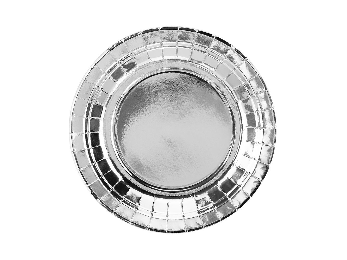 partydeco Pappteller, Pappteller rund 18cm silber 6er Set